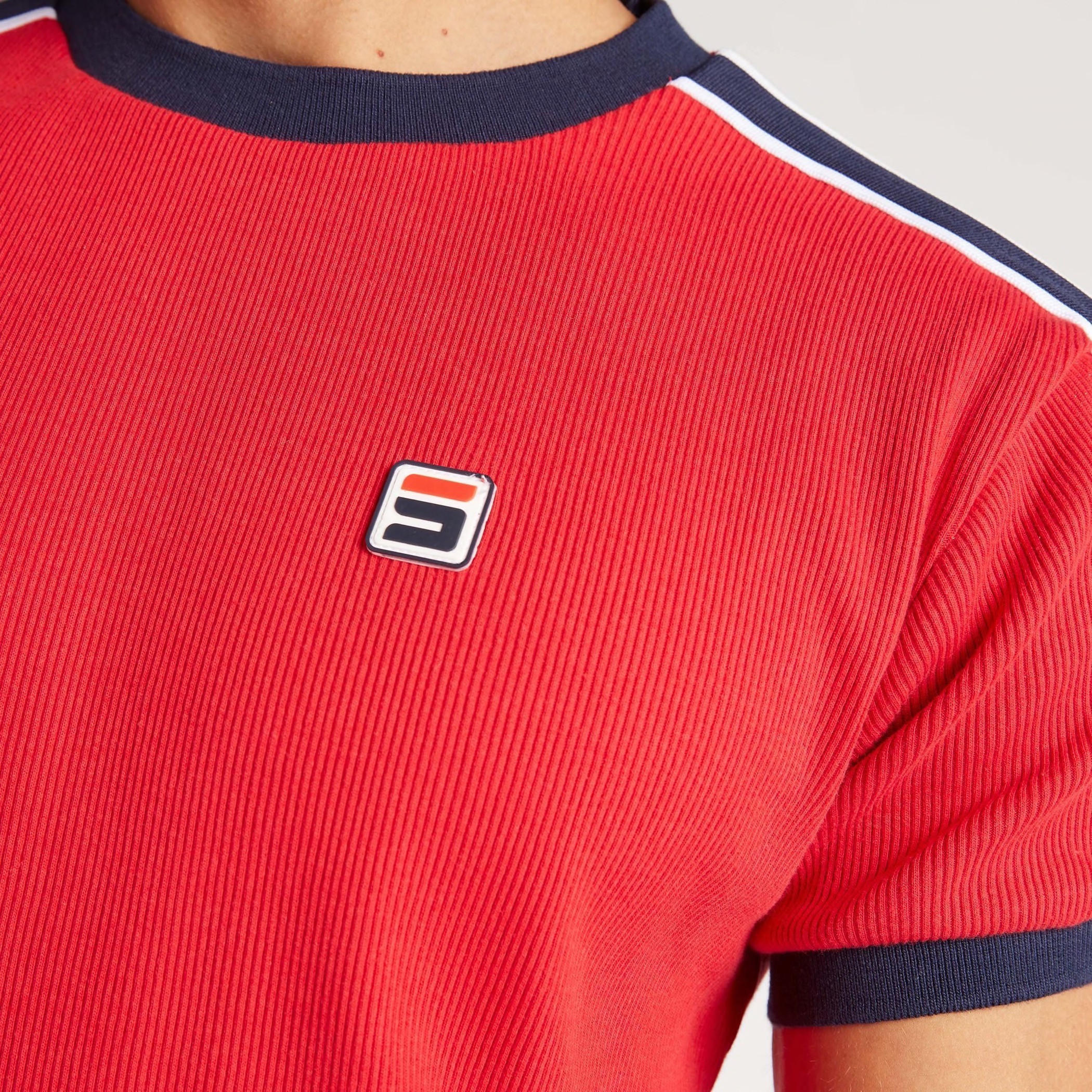 تيشيرت بارز الملمس بياقة ضيّقة وأكمام قصيرة-men-clothing-tshirtsandpolos-tshirts-image-1