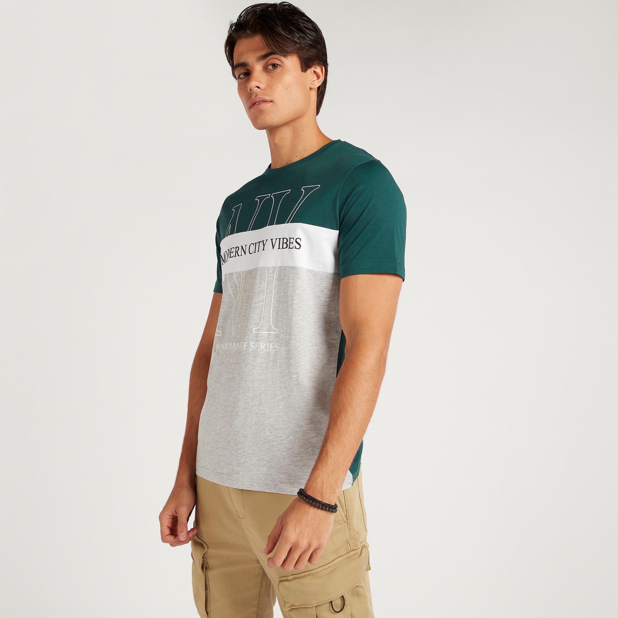 Printed Crew Neck T-shirt with Short Sleeves-men-clothing-tshirtsandpolos-tshirts-image-1