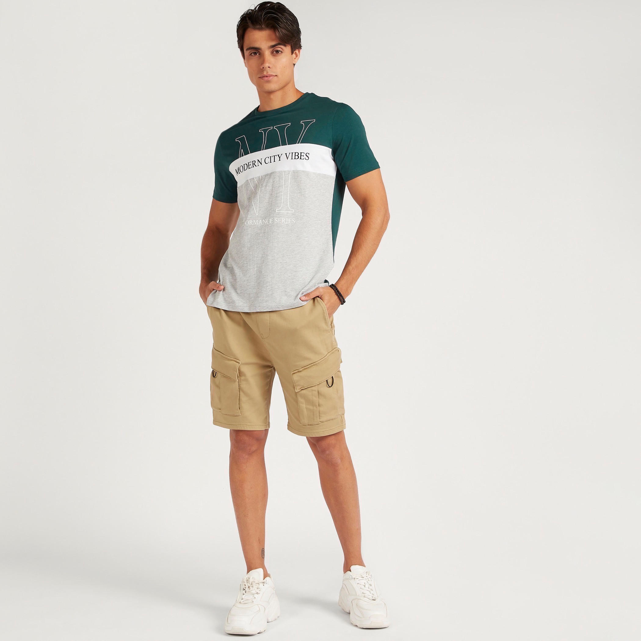 Printed Crew Neck T-shirt with Short Sleeves-men-clothing-tshirtsandpolos-tshirts-image-2