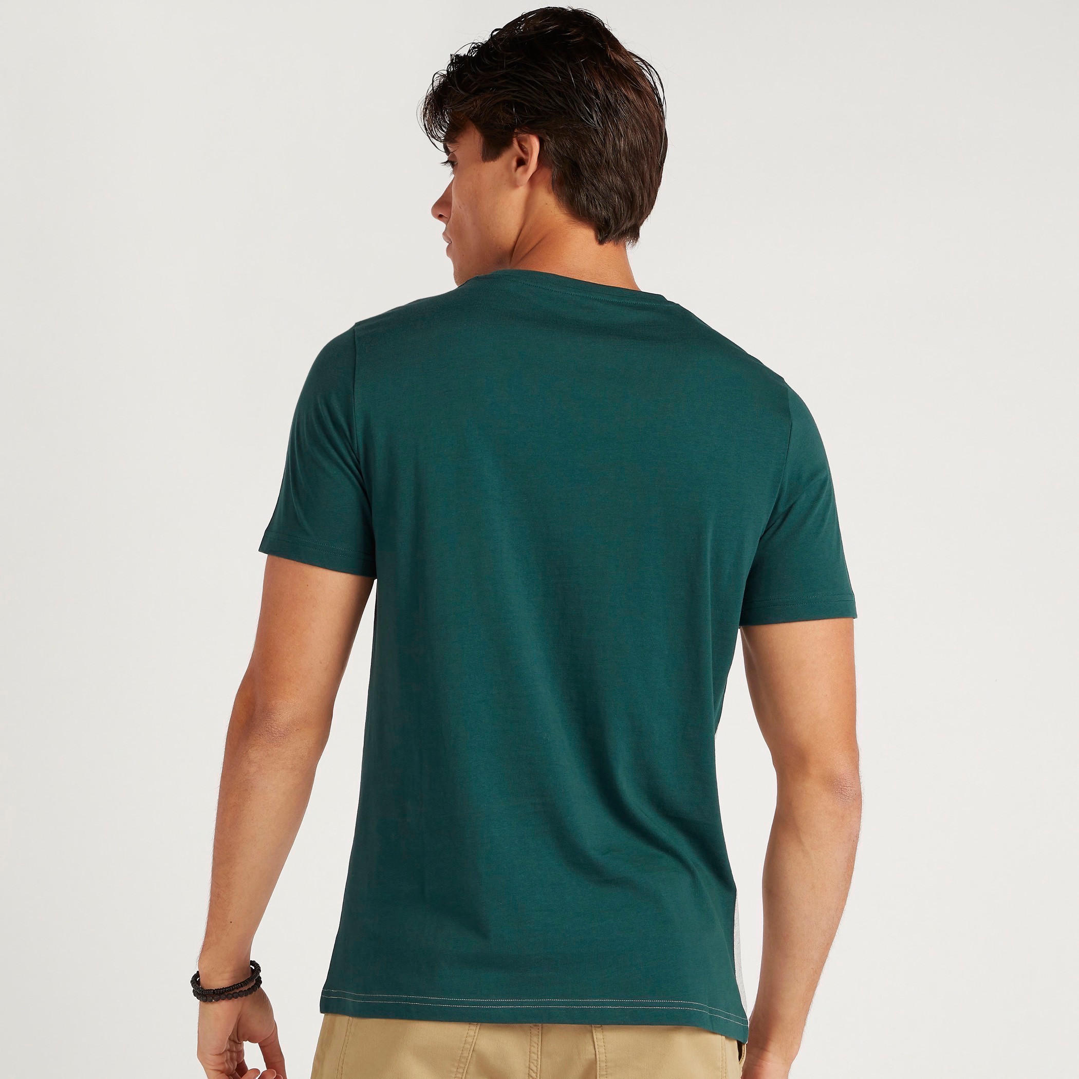 Printed Crew Neck T-shirt with Short Sleeves-men-clothing-tshirtsandpolos-tshirts-image-4