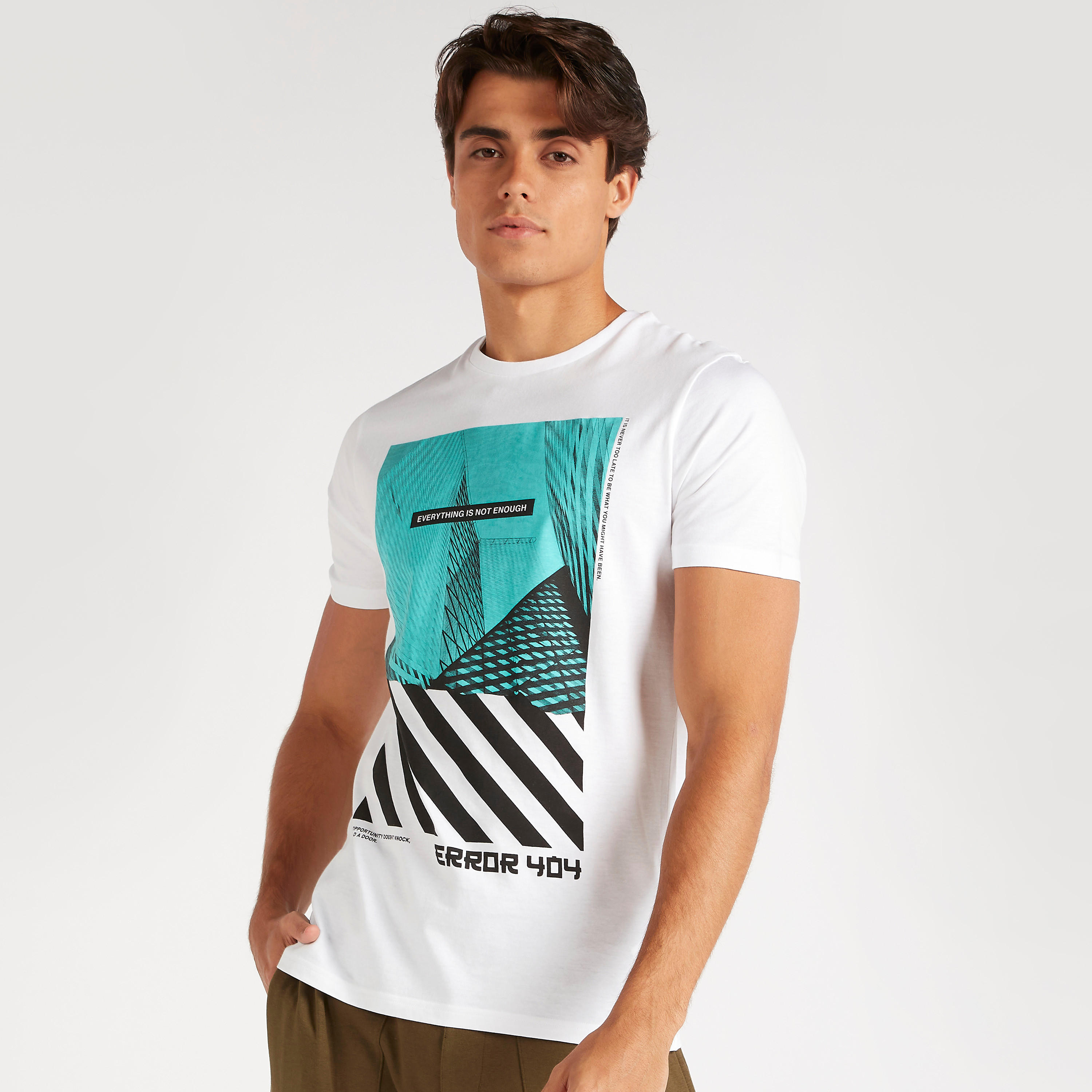 Printed T-shirt with Short Sleeves and Crew Neck-men-clothing-tshirtsandpolos-tshirts-image-1