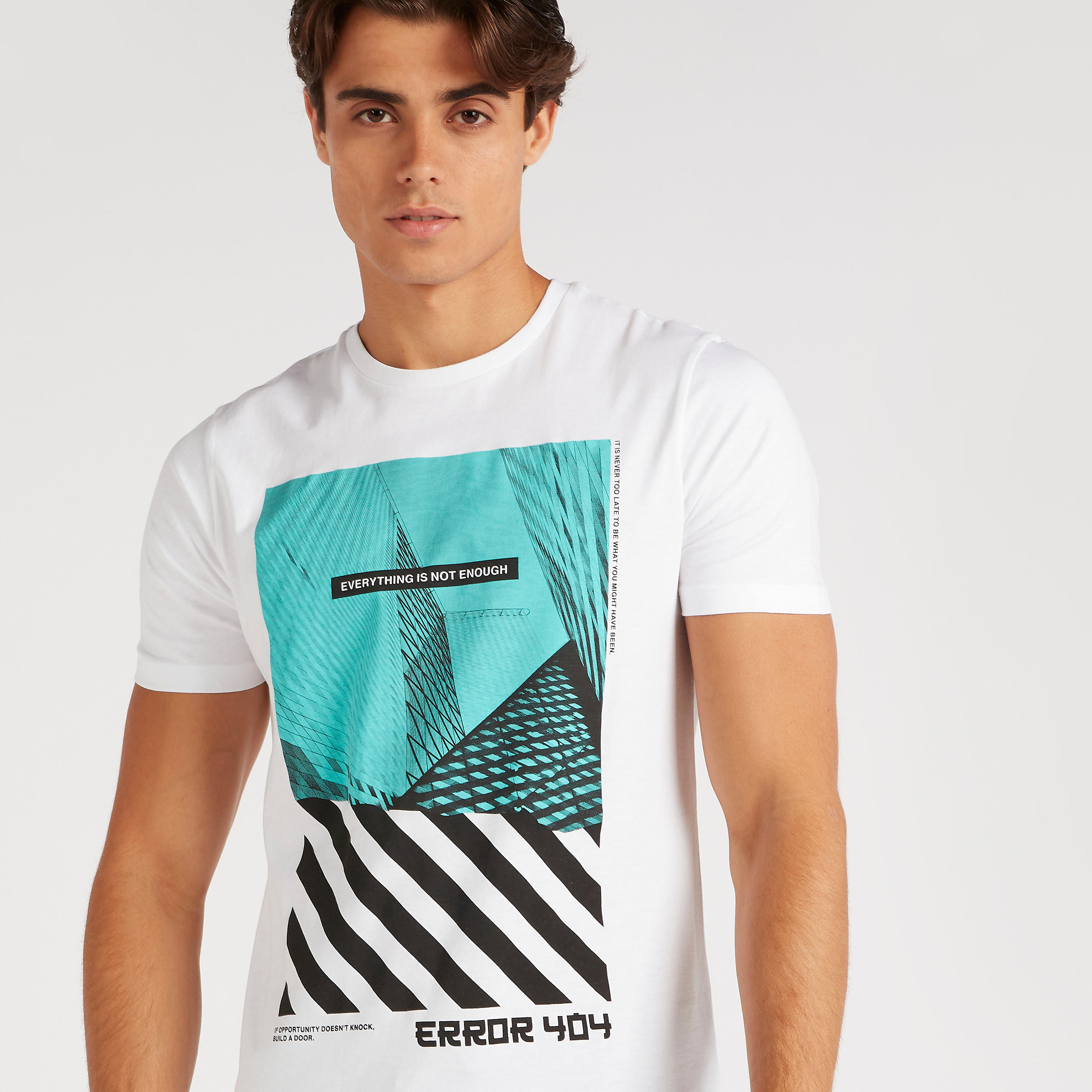 Printed T-shirt with Short Sleeves and Crew Neck-men-clothing-tshirtsandpolos-tshirts-image-3