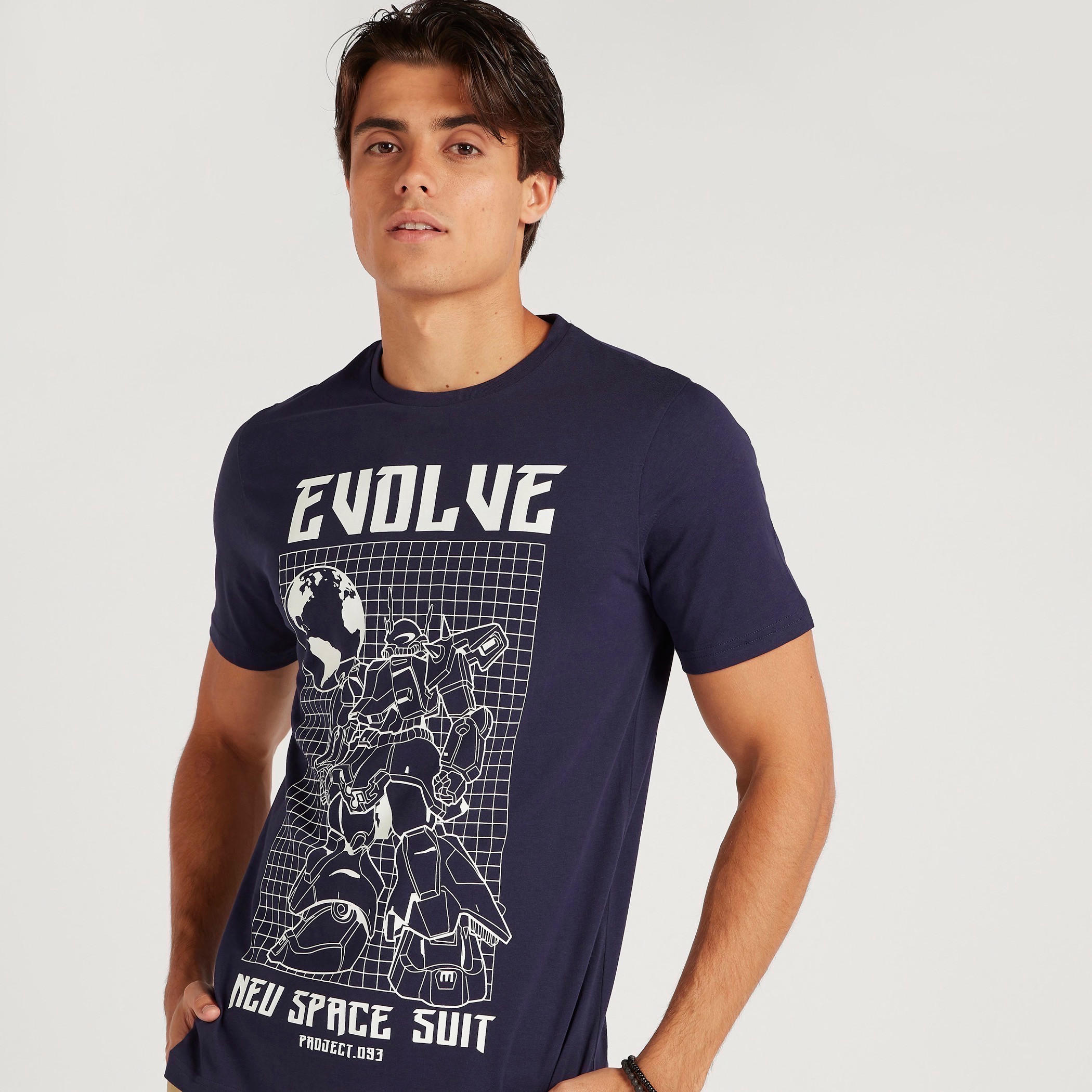 Printed T-shirt with Short Sleeves and Crew Neck-men-clothing-tshirtsandpolos-tshirts-image-1