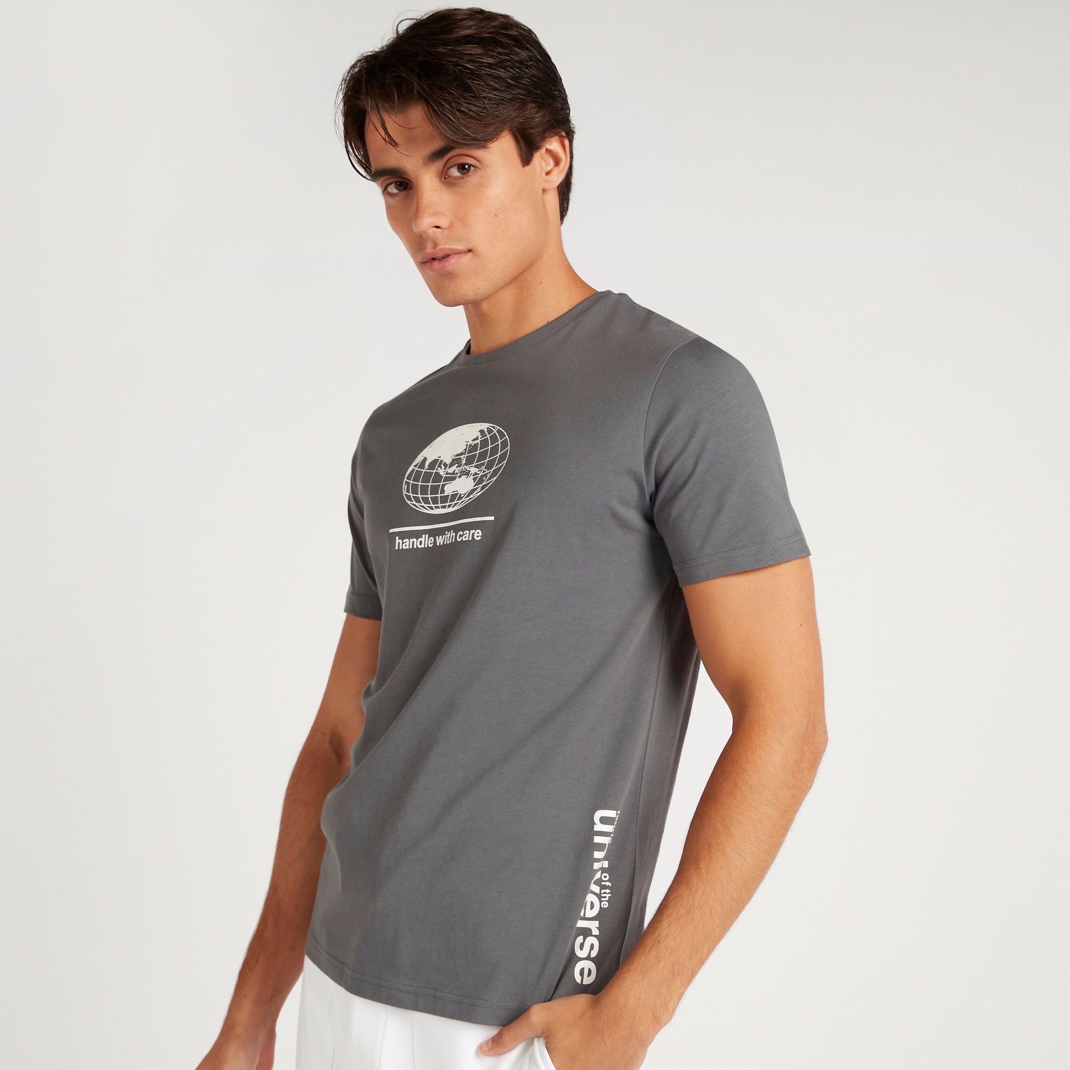 Printed Crew Neck T-shirt with Short Sleeves-men-clothing-tshirtsandpolos-tshirts-image-1