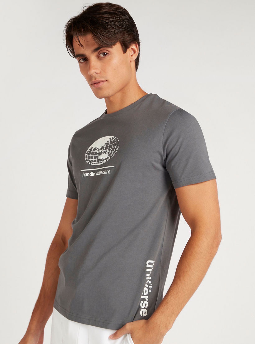 Printed Crew Neck T-shirt with Short Sleeves-men-clothing-tshirtsandpolos-tshirts-image-1