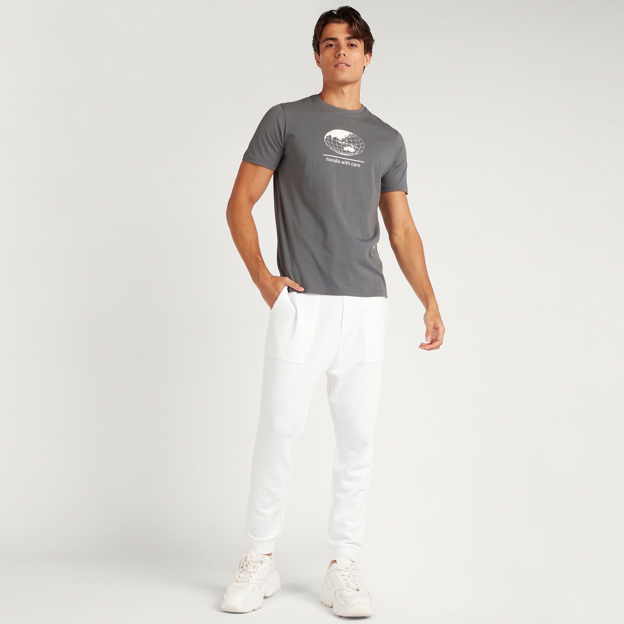 Printed Crew Neck T-shirt with Short Sleeves-men-clothing-tshirtsandpolos-tshirts-image-2