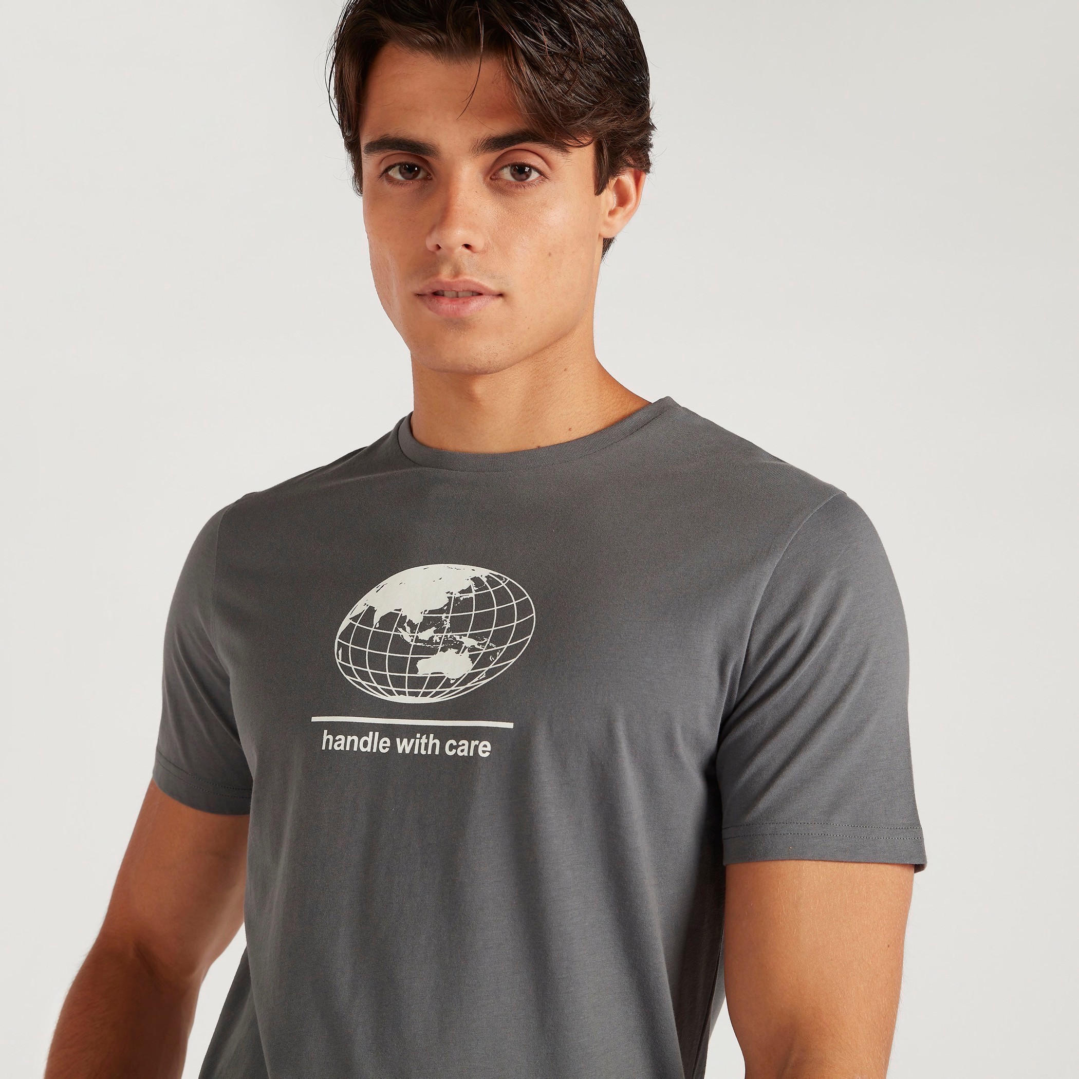 Printed Crew Neck T-shirt with Short Sleeves-men-clothing-tshirtsandpolos-tshirts-image-3
