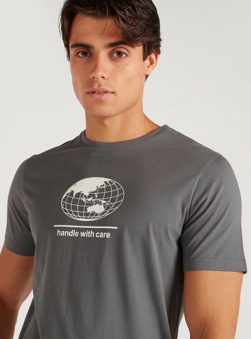 Printed Crew Neck T-shirt with Short Sleeves-men-clothing-tshirtsandpolos-tshirts-image-3