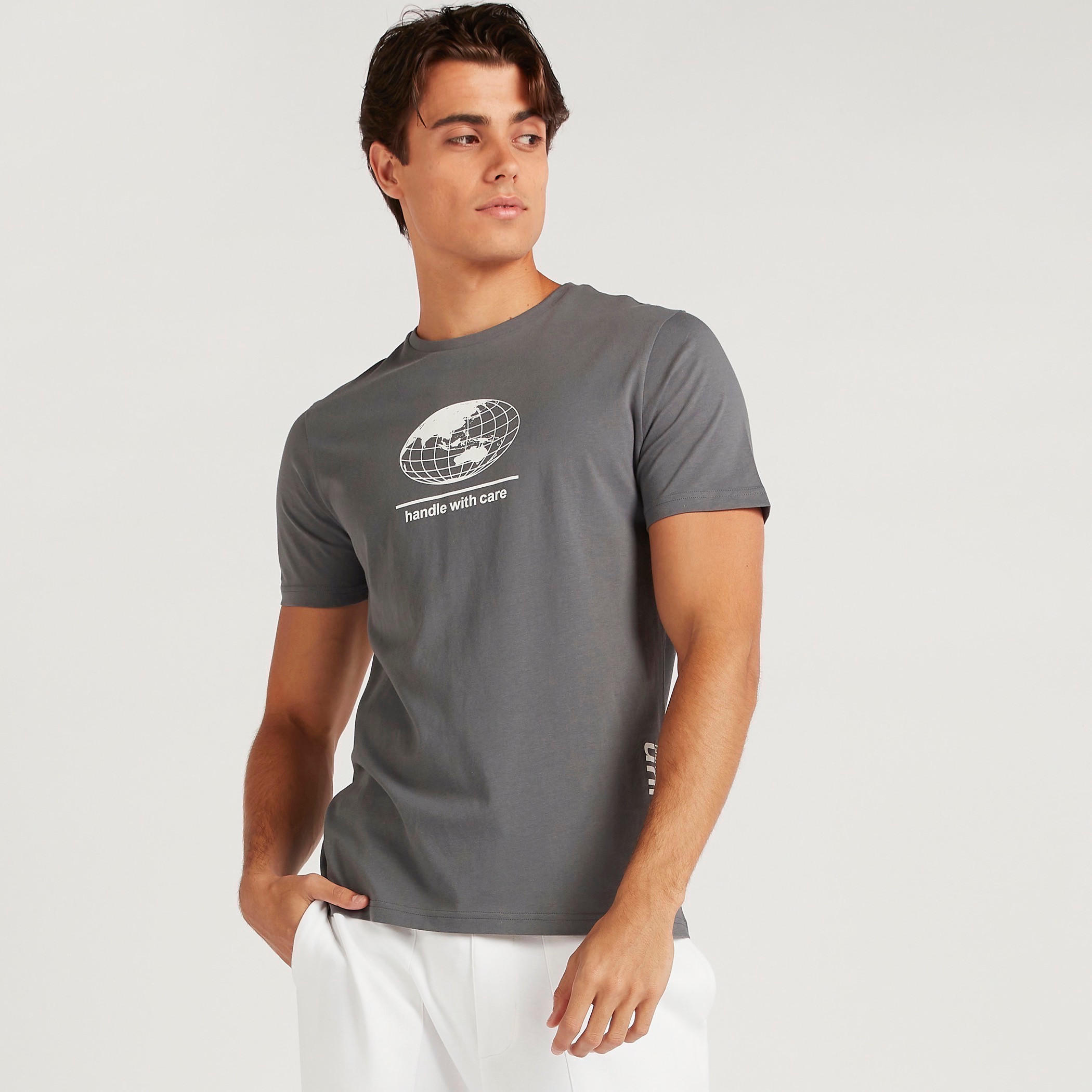 Printed Crew Neck T-shirt with Short Sleeves-men-clothing-tshirtsandpolos-tshirts-image-5