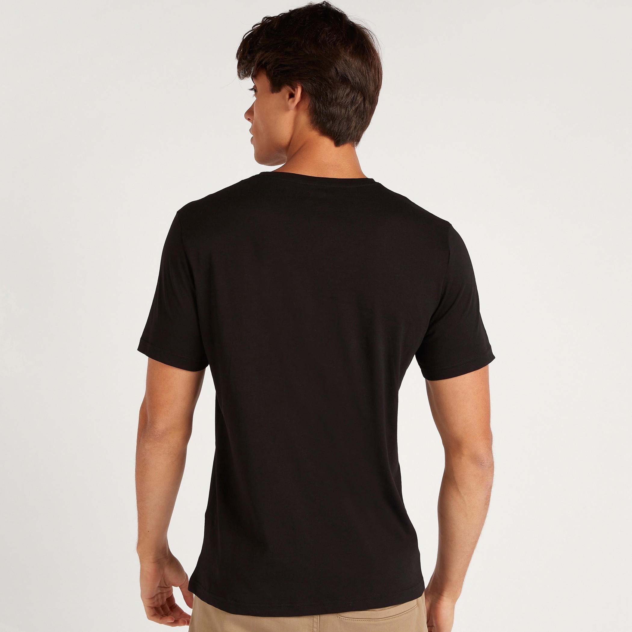 Printed Crew Neck T-shirt with Short Sleeves-men-clothing-tshirtsandpolos-tshirts-image-4