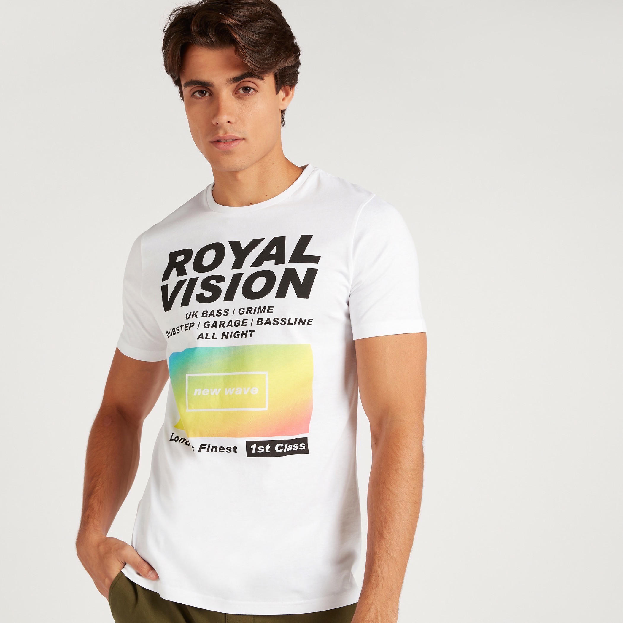 Printed Crew Neck T-shirt with Short Sleeves-men-clothing-tshirtsandpolos-tshirts-image-1