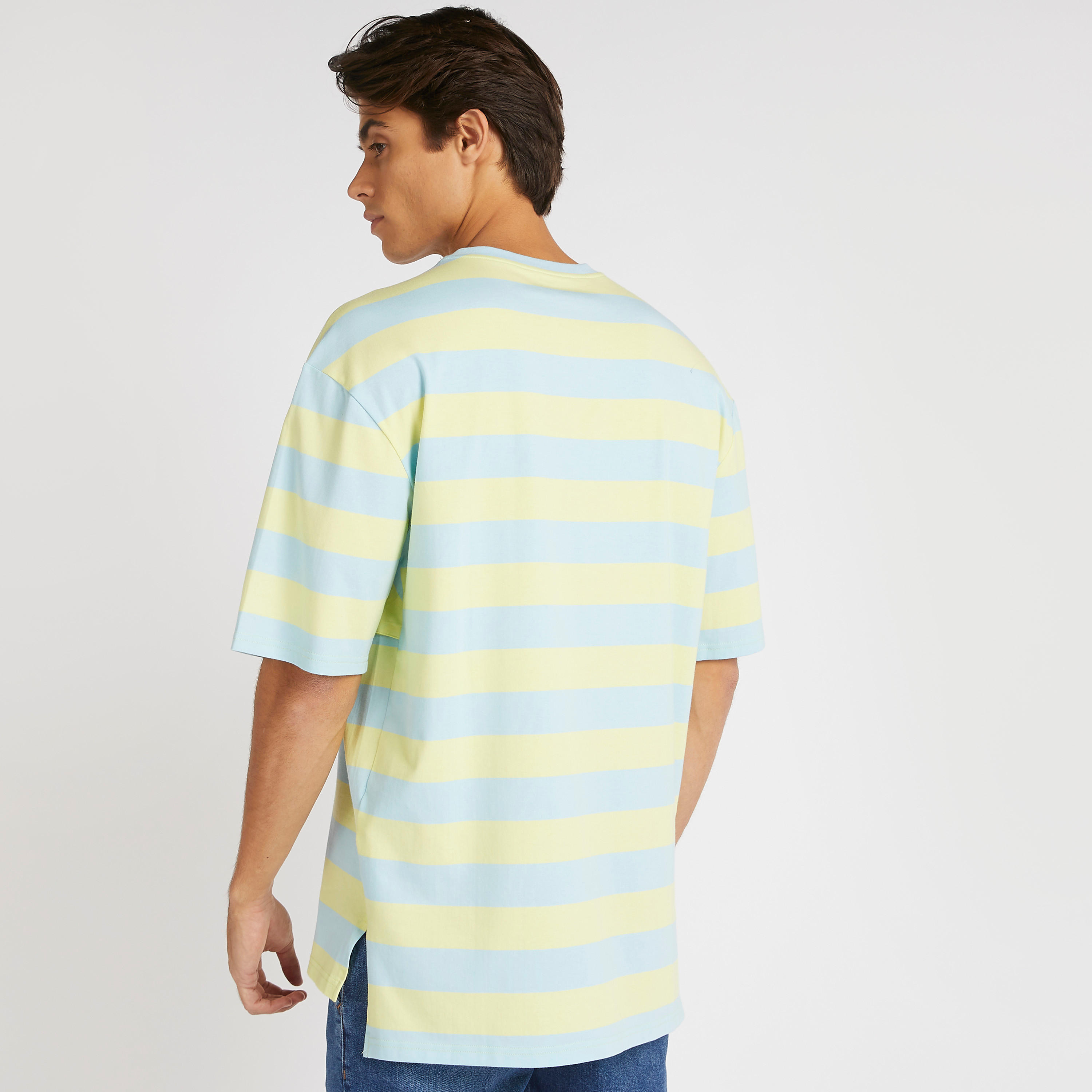 Striped Crew Neck T-shirt with Short Sleeves-men-clothing-tshirtsandpolos-tshirts-image-4