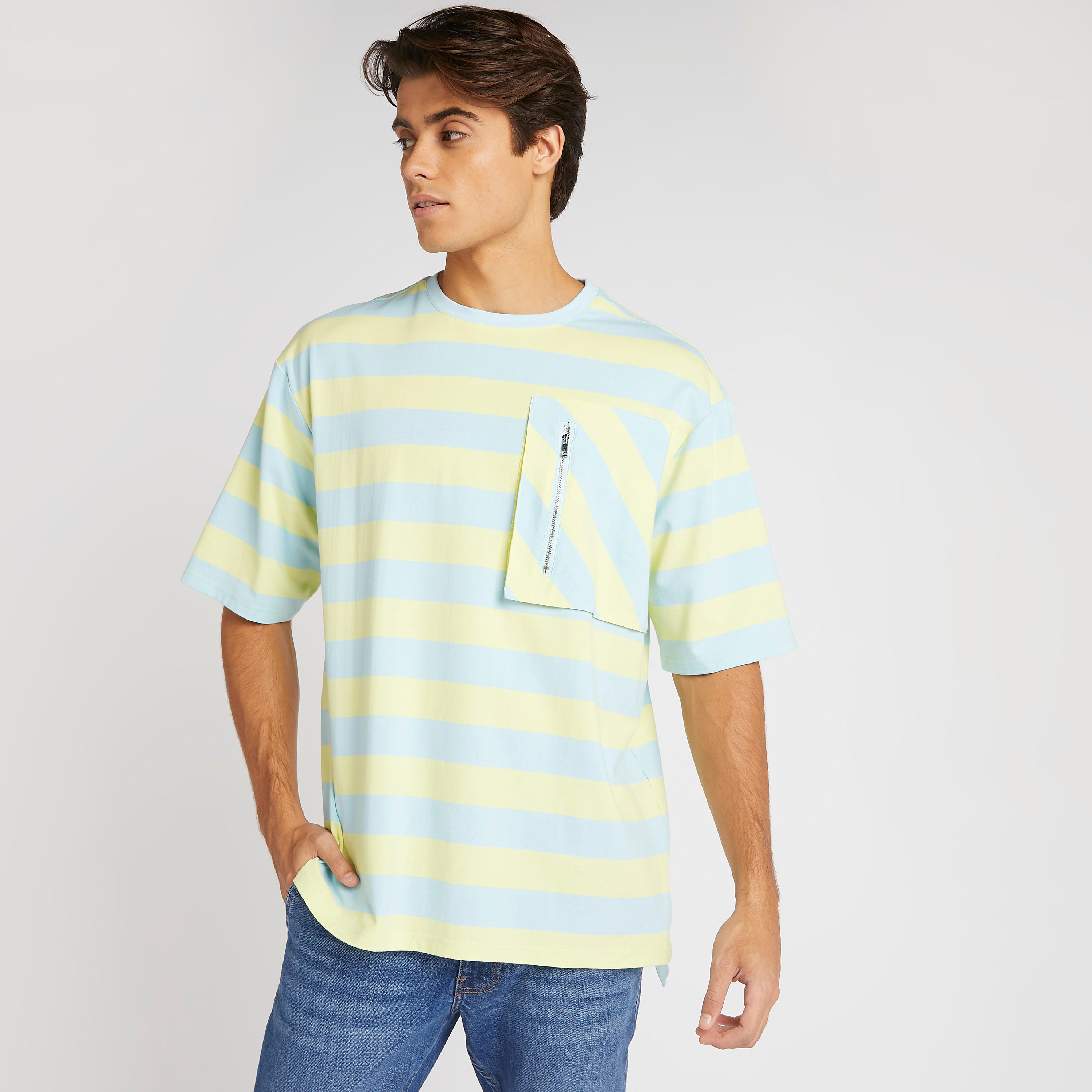 Striped Crew Neck T-shirt with Short Sleeves-men-clothing-tshirtsandpolos-tshirts-image-6