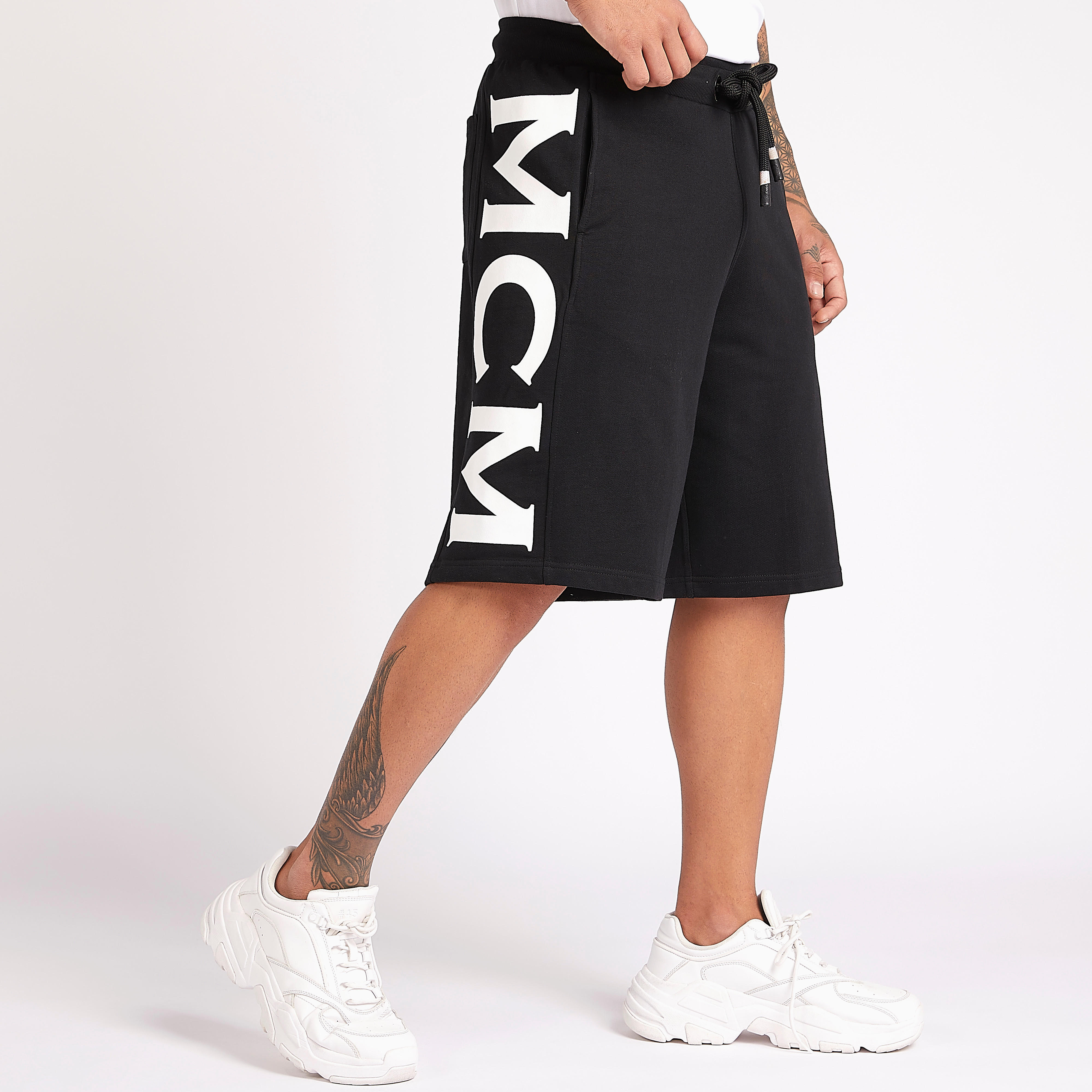 Printed Mid-Rise Shorts with Drawstring Closure-men-clothing-bottoms-shorts-image-1