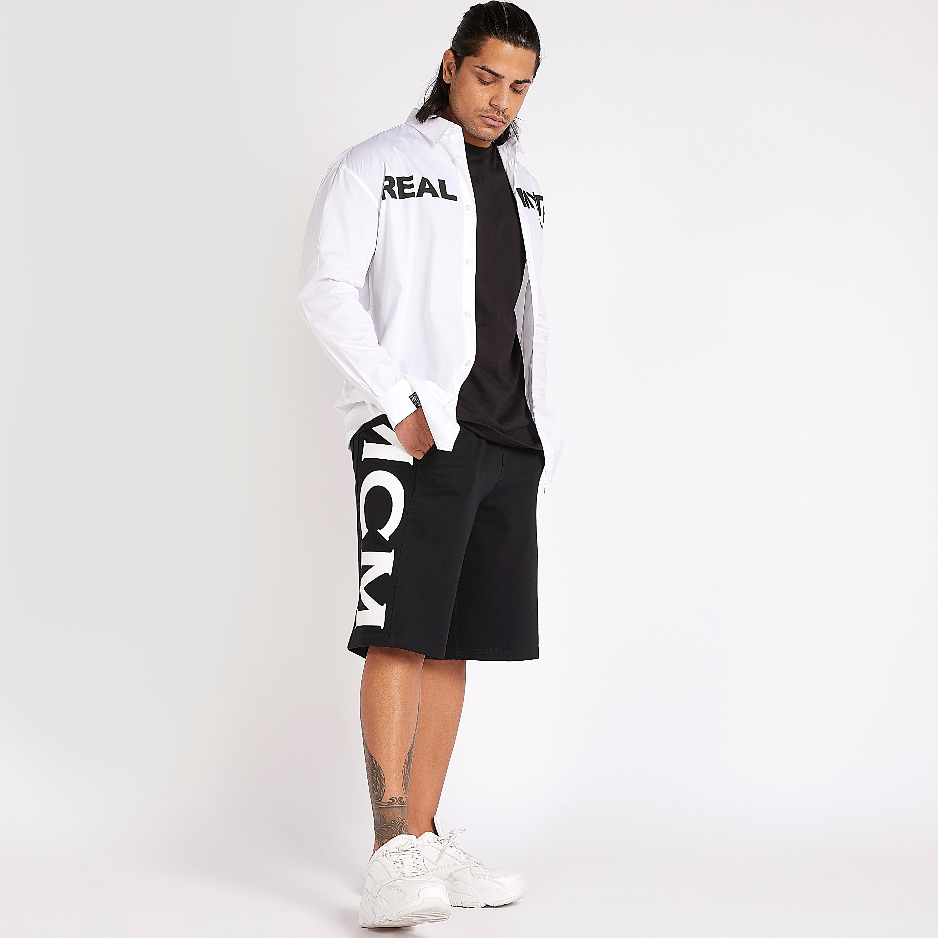 Printed Mid-Rise Shorts with Drawstring Closure-men-clothing-bottoms-shorts-image-2
