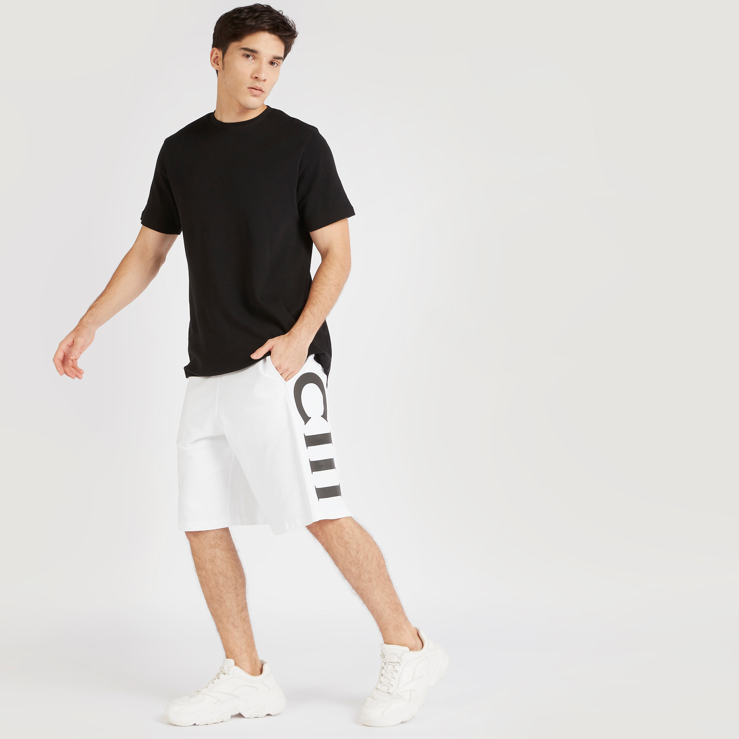 Printed Mid-Rise Shorts with Drawstring Closure-men-clothing-bottoms-shorts-image-5