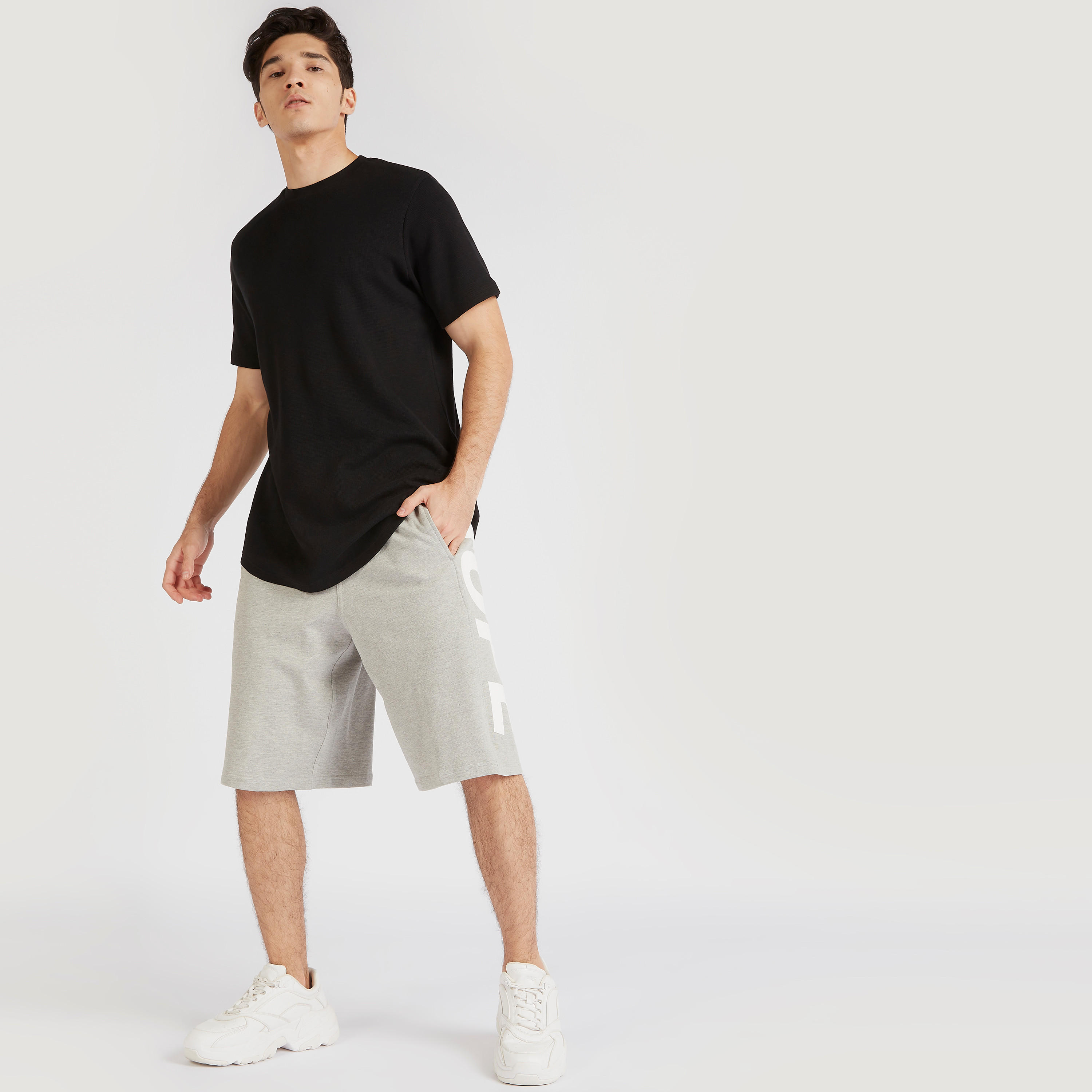 Printed Mid-Rise Shorts with Drawstring Closure-men-clothing-bottoms-shorts-image-2