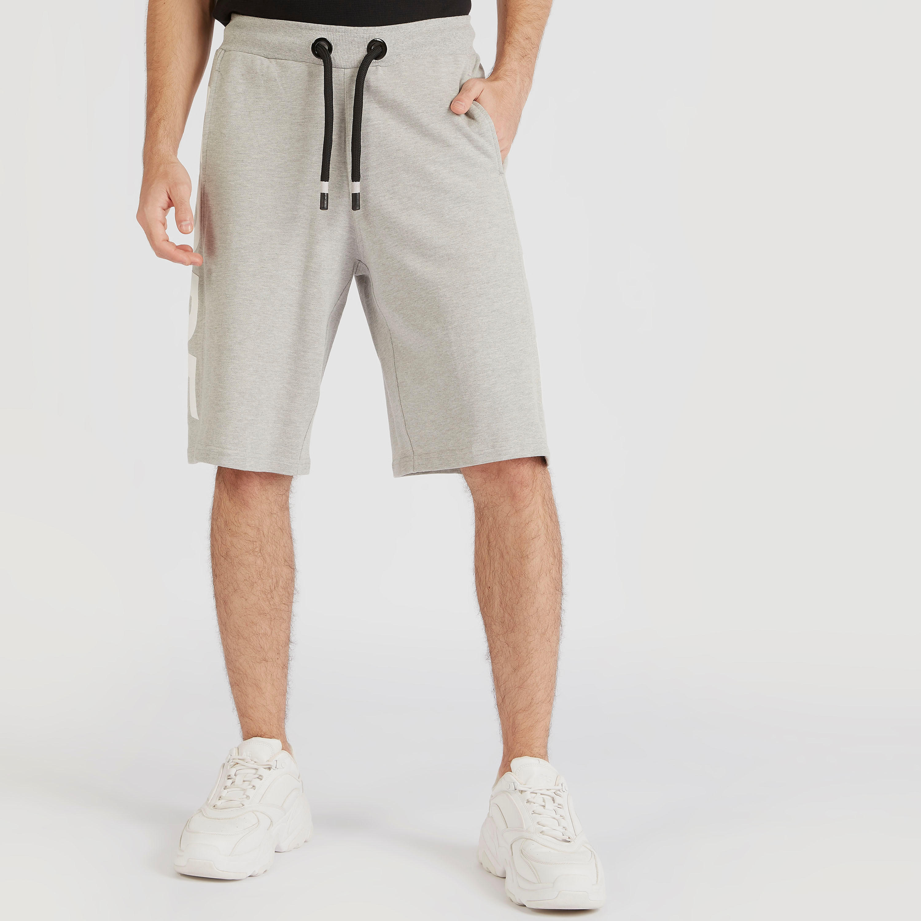 Printed Mid-Rise Shorts with Drawstring Closure-men-clothing-bottoms-shorts-image-4