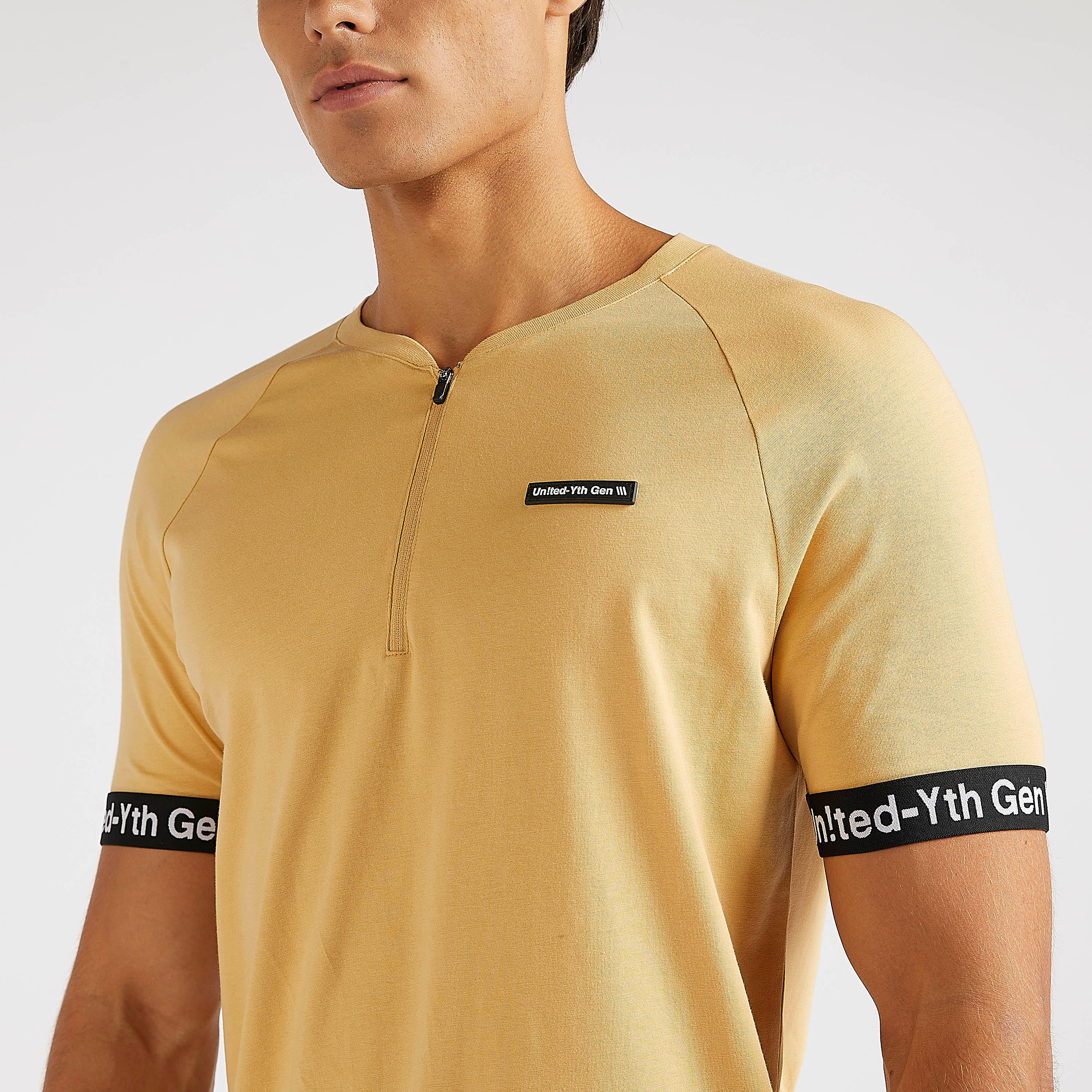 Printed T-shirt with Henley Neck and Short Sleeves-men-clothing-tshirtsandpolos-tshirts-image-3