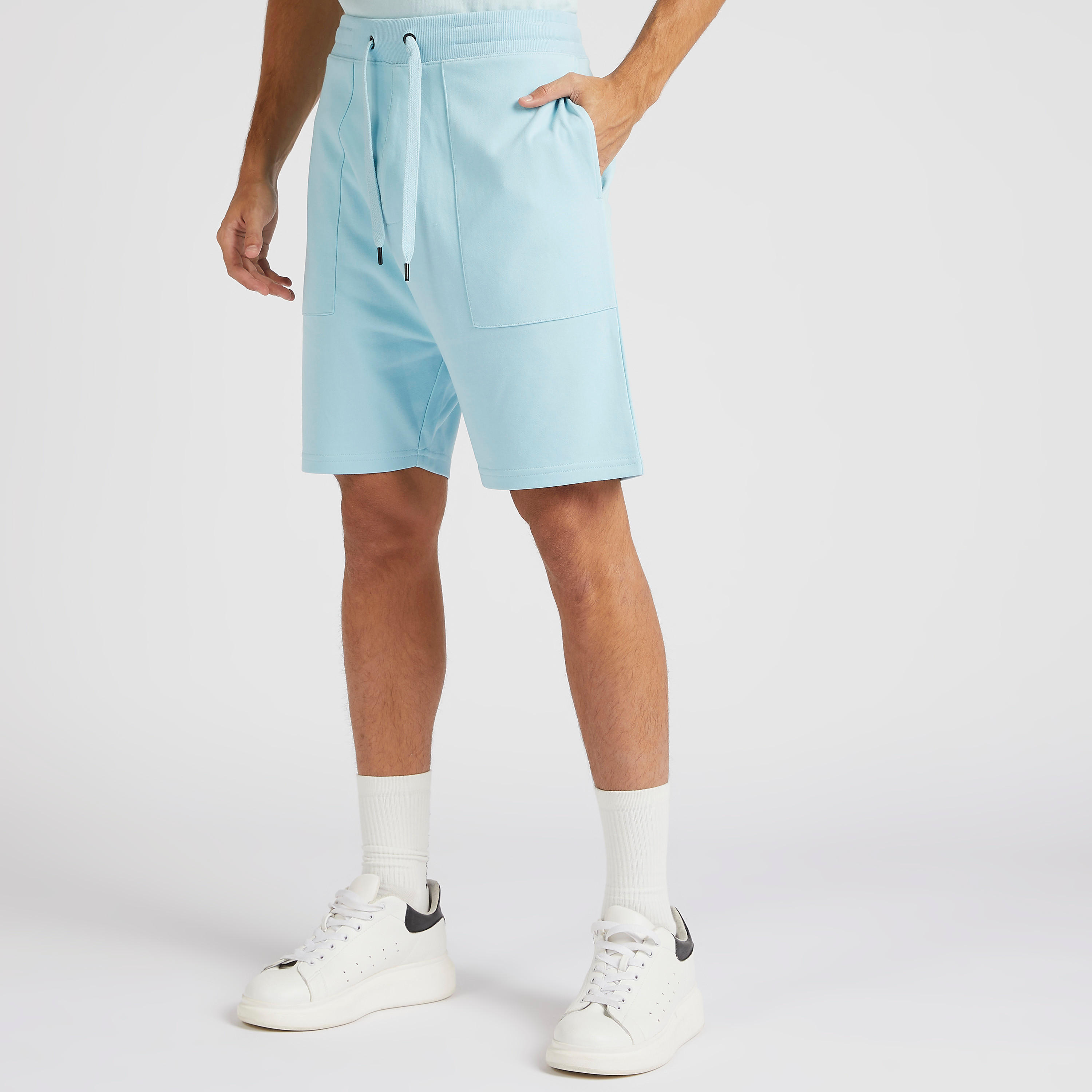 Solid Shorts with Drawstring Closure-men-clothing-bottoms-shorts-image-1