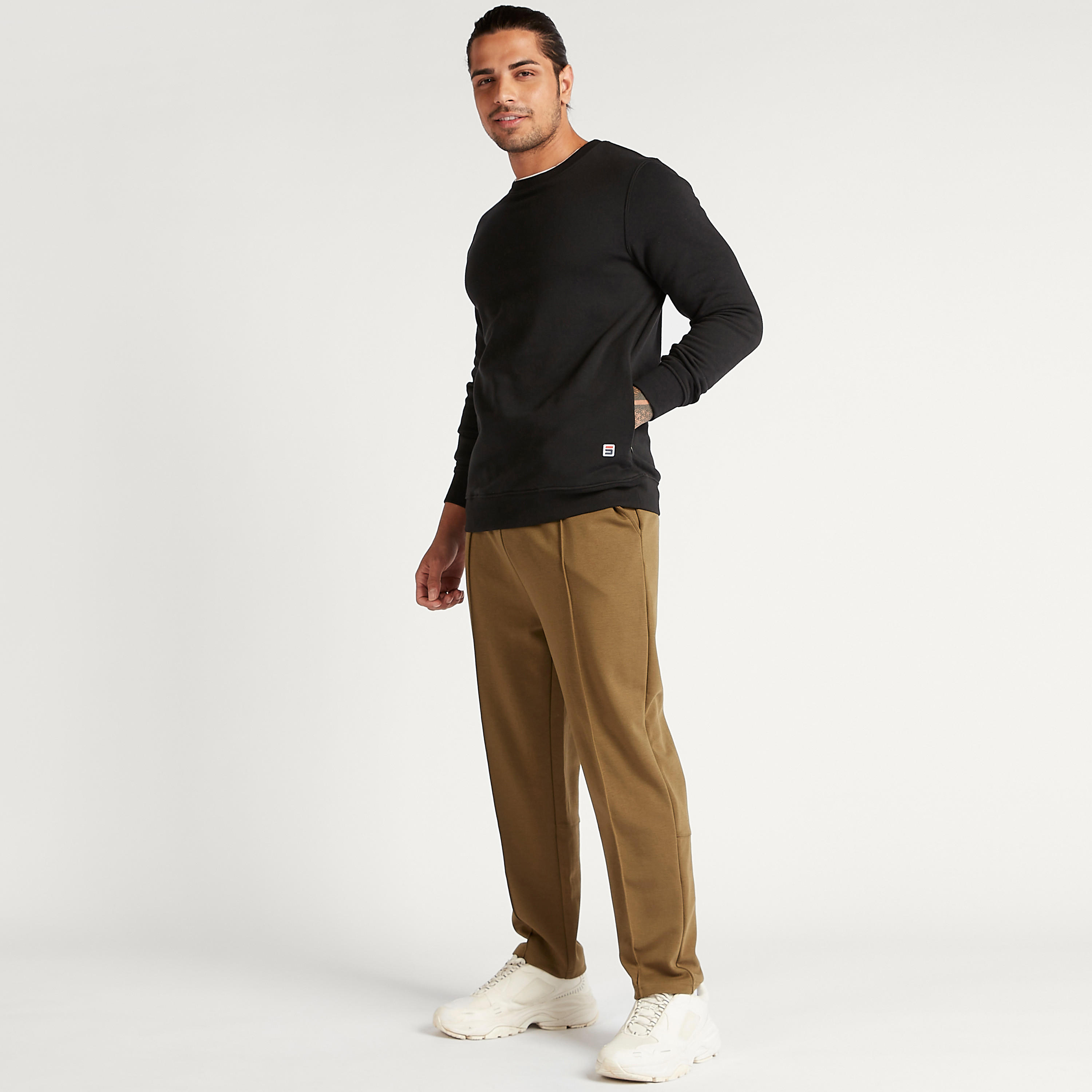 Solid Mid-Rise Track Pants with Drawstring Closure and Pockets-men-clothing-bottoms-joggers-image-2