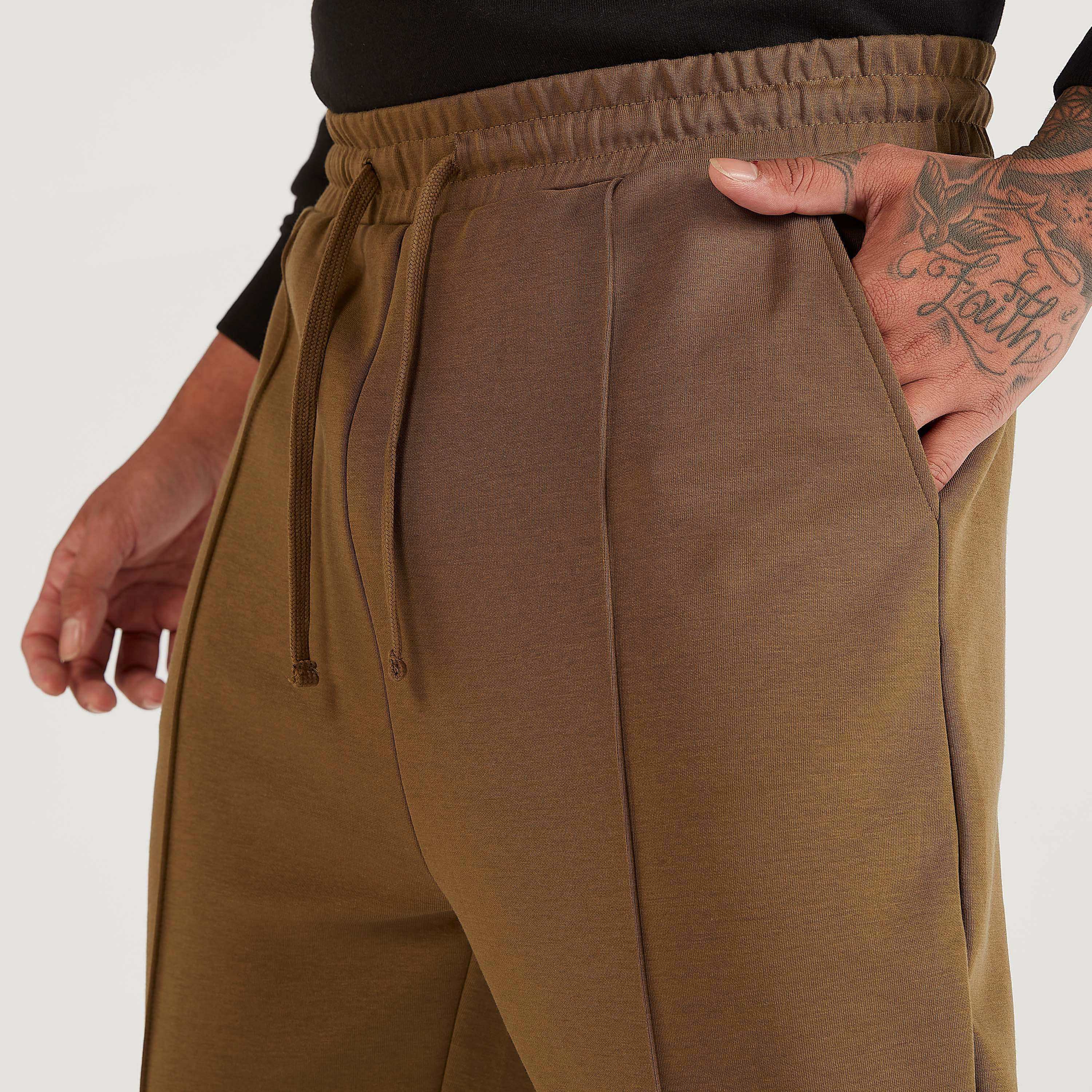 Solid Mid-Rise Track Pants with Drawstring Closure and Pockets-men-clothing-bottoms-joggers-image-3