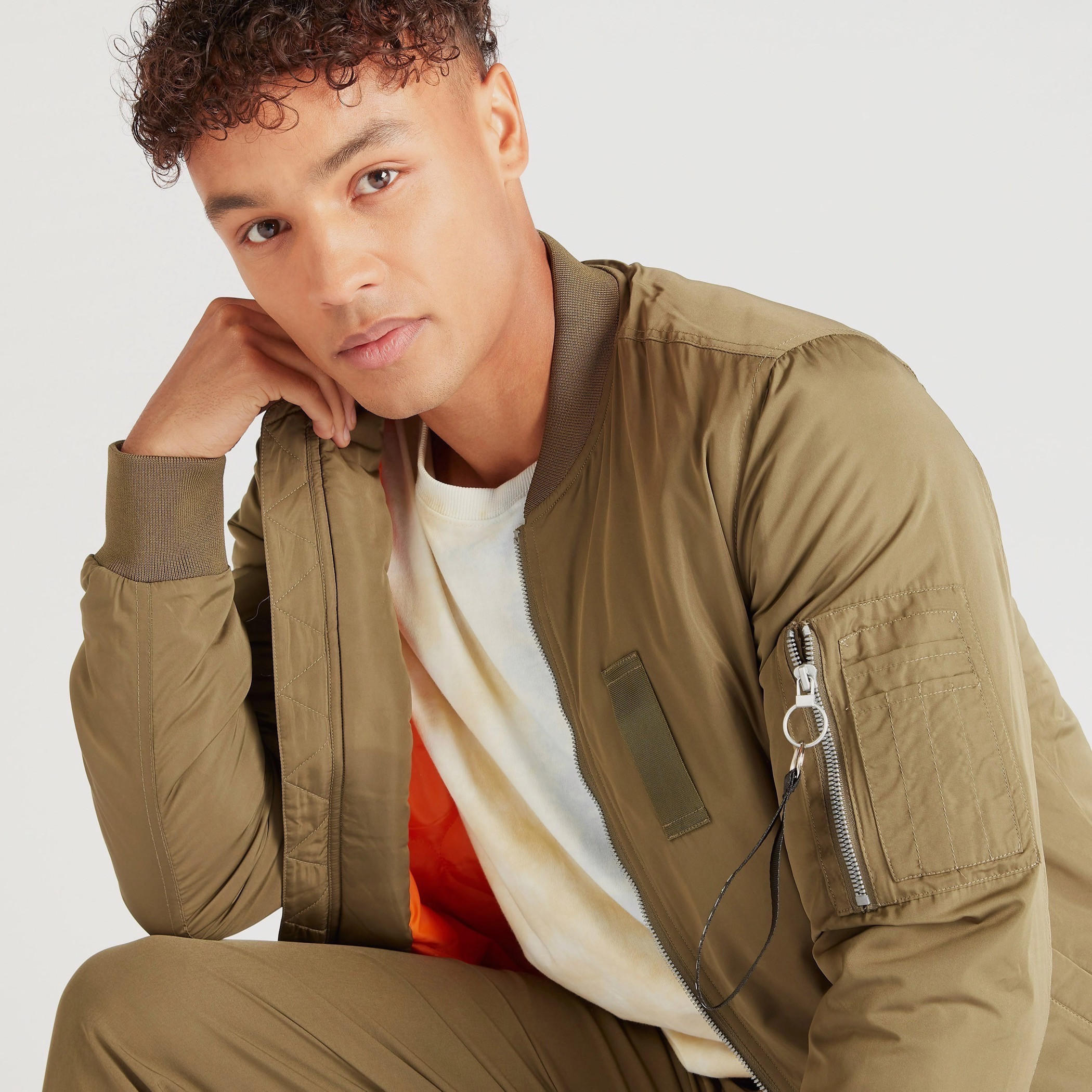 Solid Bomber Jacket with Zip Closure and Long Sleeves-men-clothing-jacketsandblazers-jackets-image-3