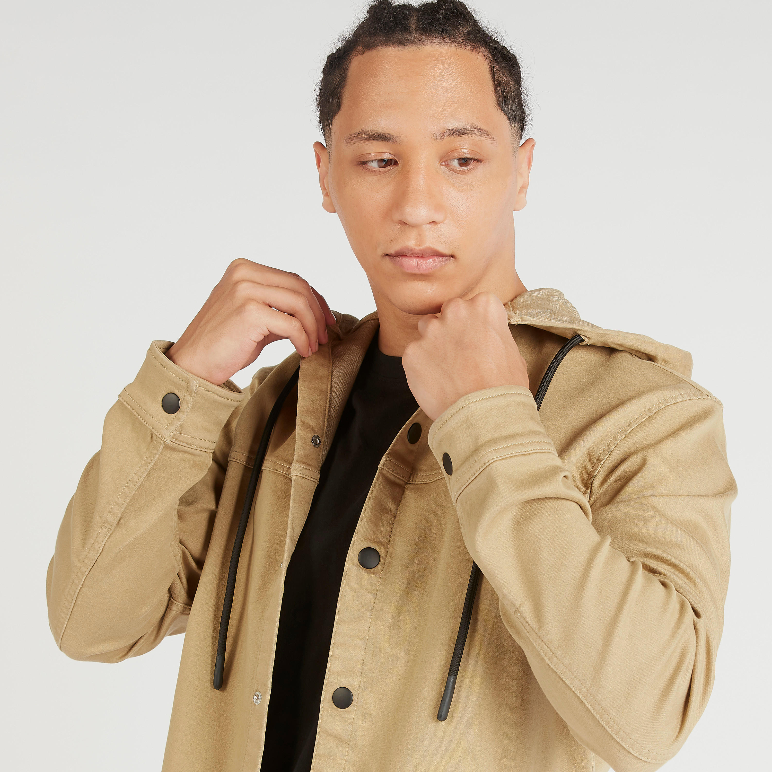 Solid Shirt with Long Sleeves and Hood-men-clothing-shirts-image-3