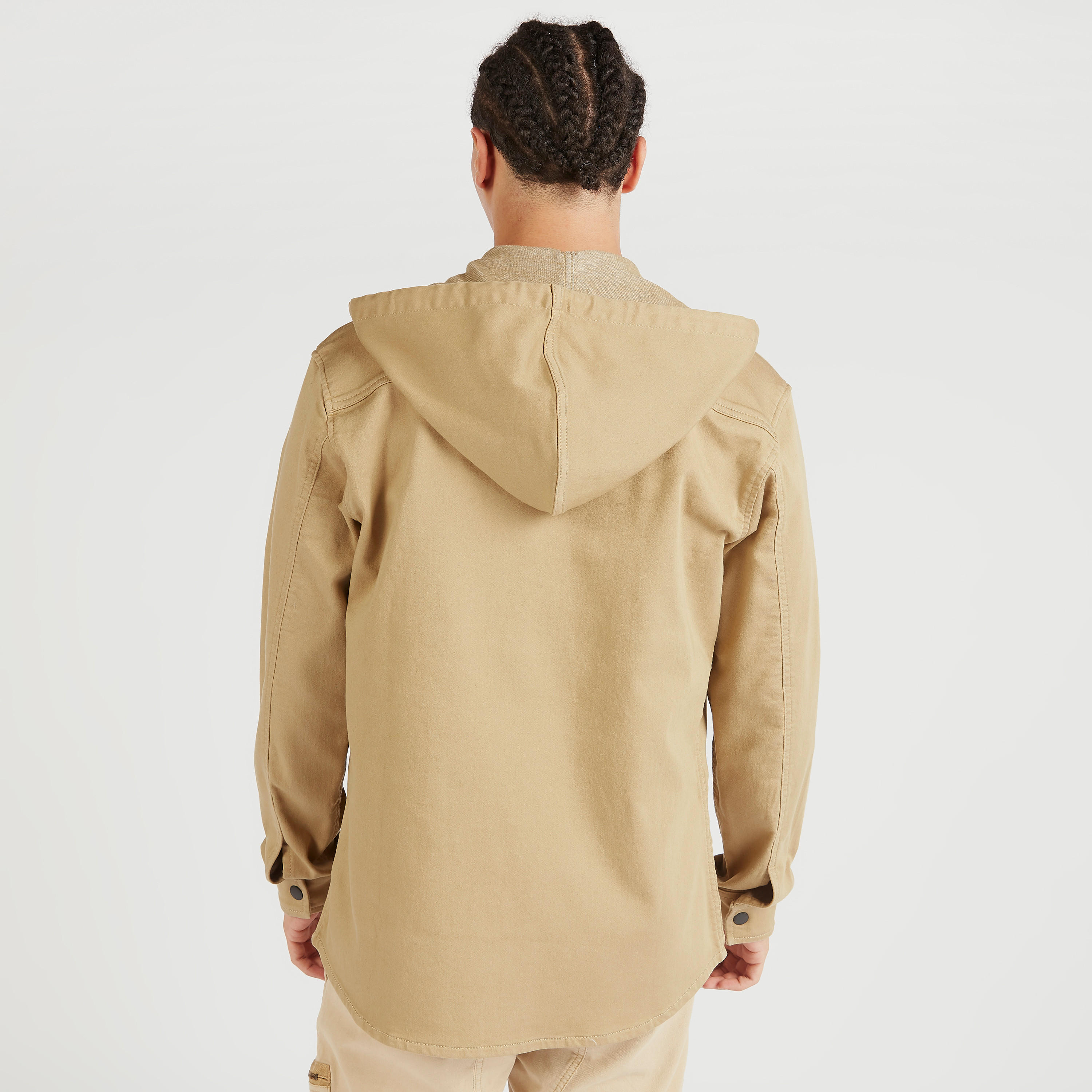 Solid Shirt with Long Sleeves and Hood-men-clothing-shirts-image-4
