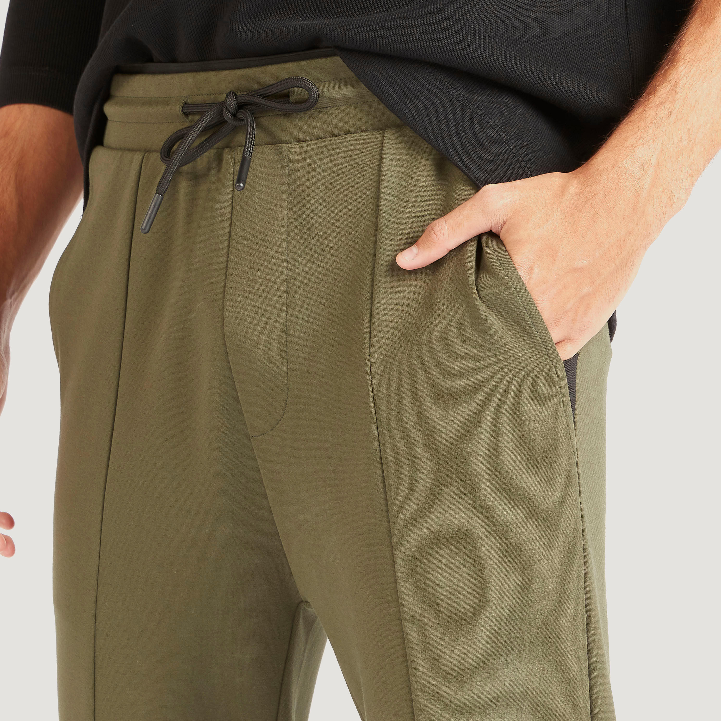 Solid Mid-Rise Joggers with Drawstring Closure and Pockets-men-clothing-bottoms-joggers-image-3