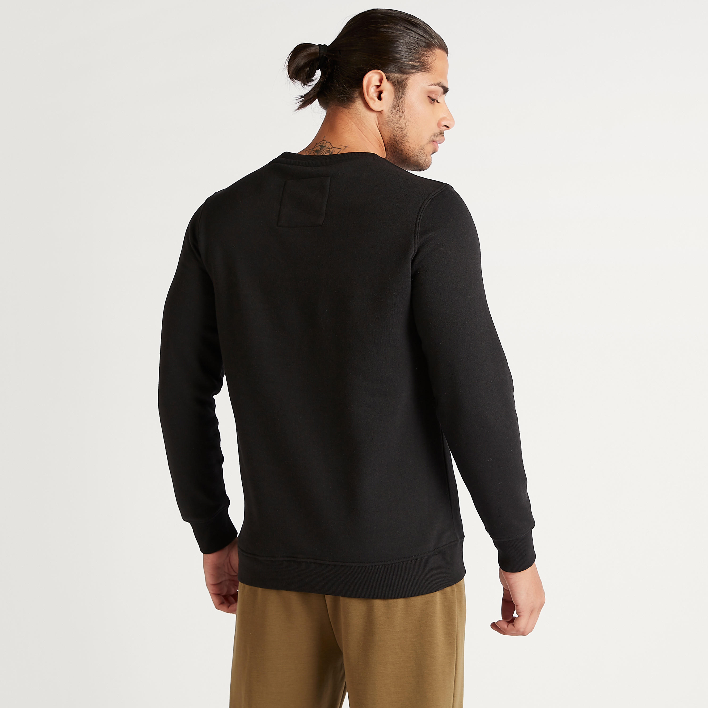 Layered Sweatshirt with Long Sleeves and Crew Neck-men-winterwear-hoodiesandsweatshirts-image-4