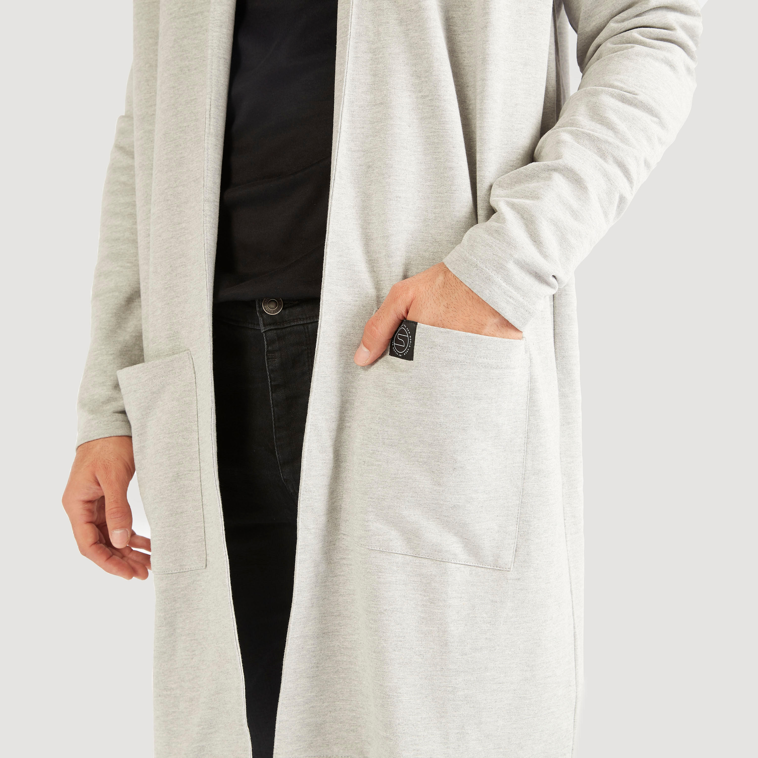 كارديجان طويل سادة بأكمام طويلة وجيوب-men-clothing-sweatersandpullovers-image-2
