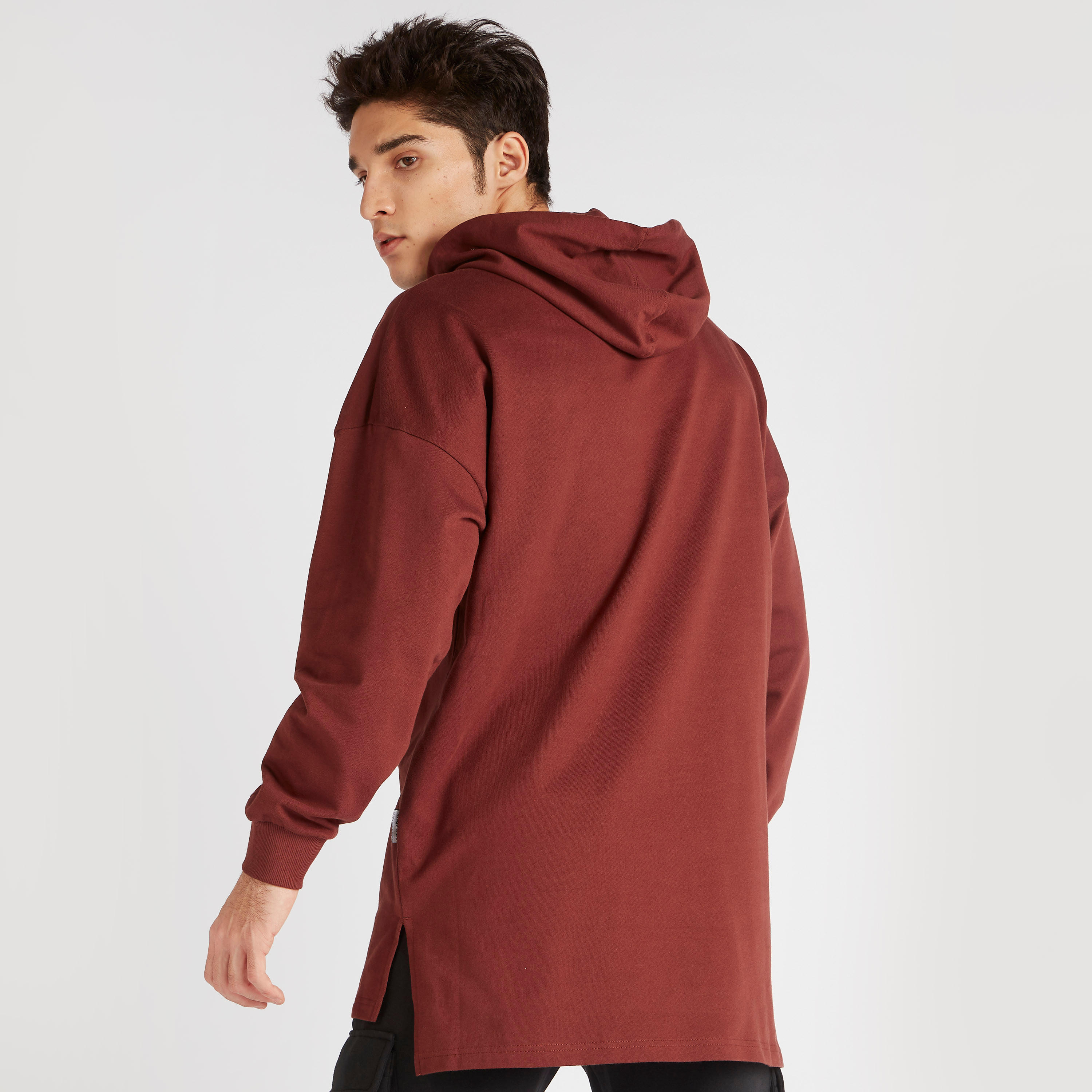 Solid Hooded Sweatshirt with Long Sleeves -men-winterwear-hoodiesandsweatshirts-image-4