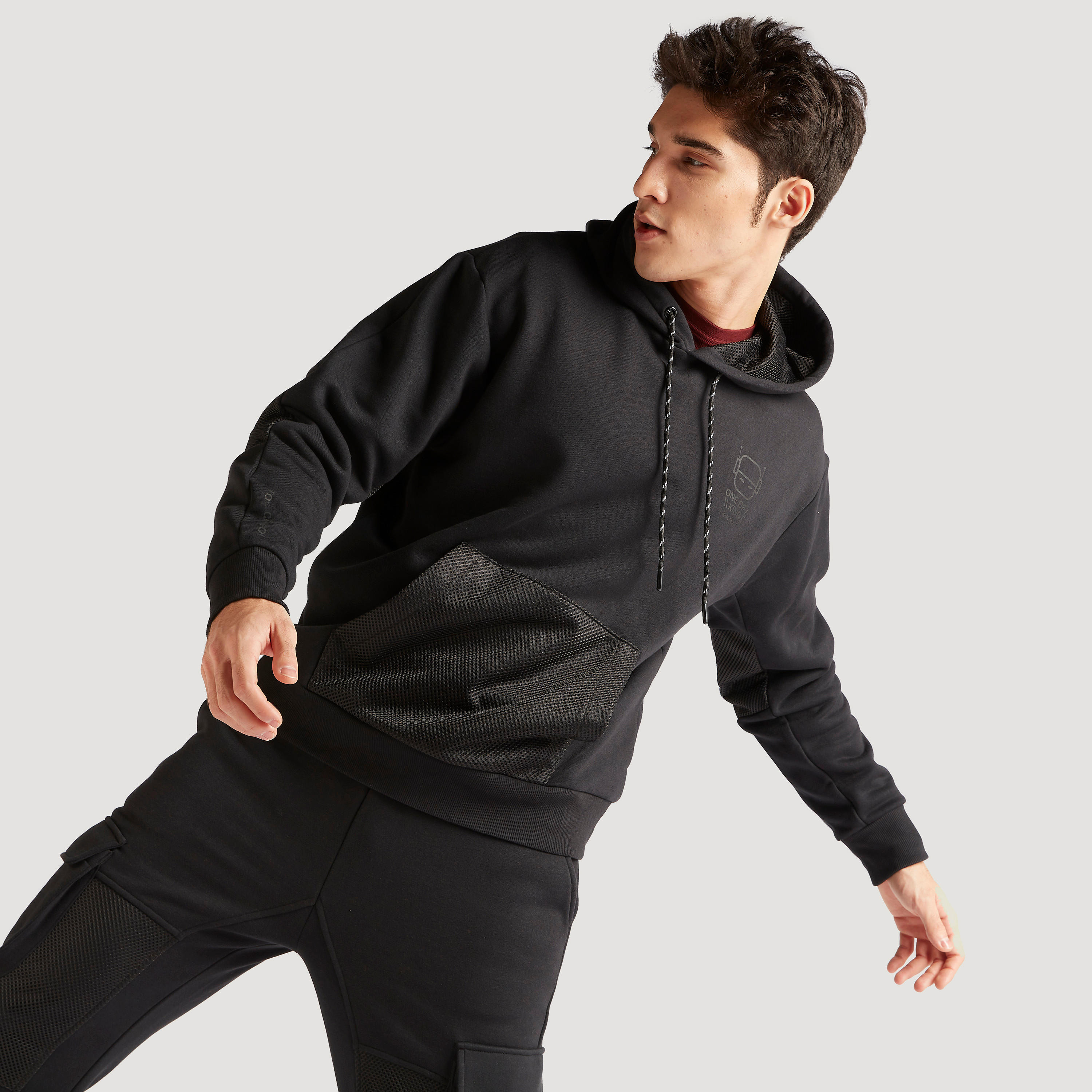 Hooded Sweatshirt with Mesh Front Pocket-men-winterwear-hoodiesandsweatshirts-image-1