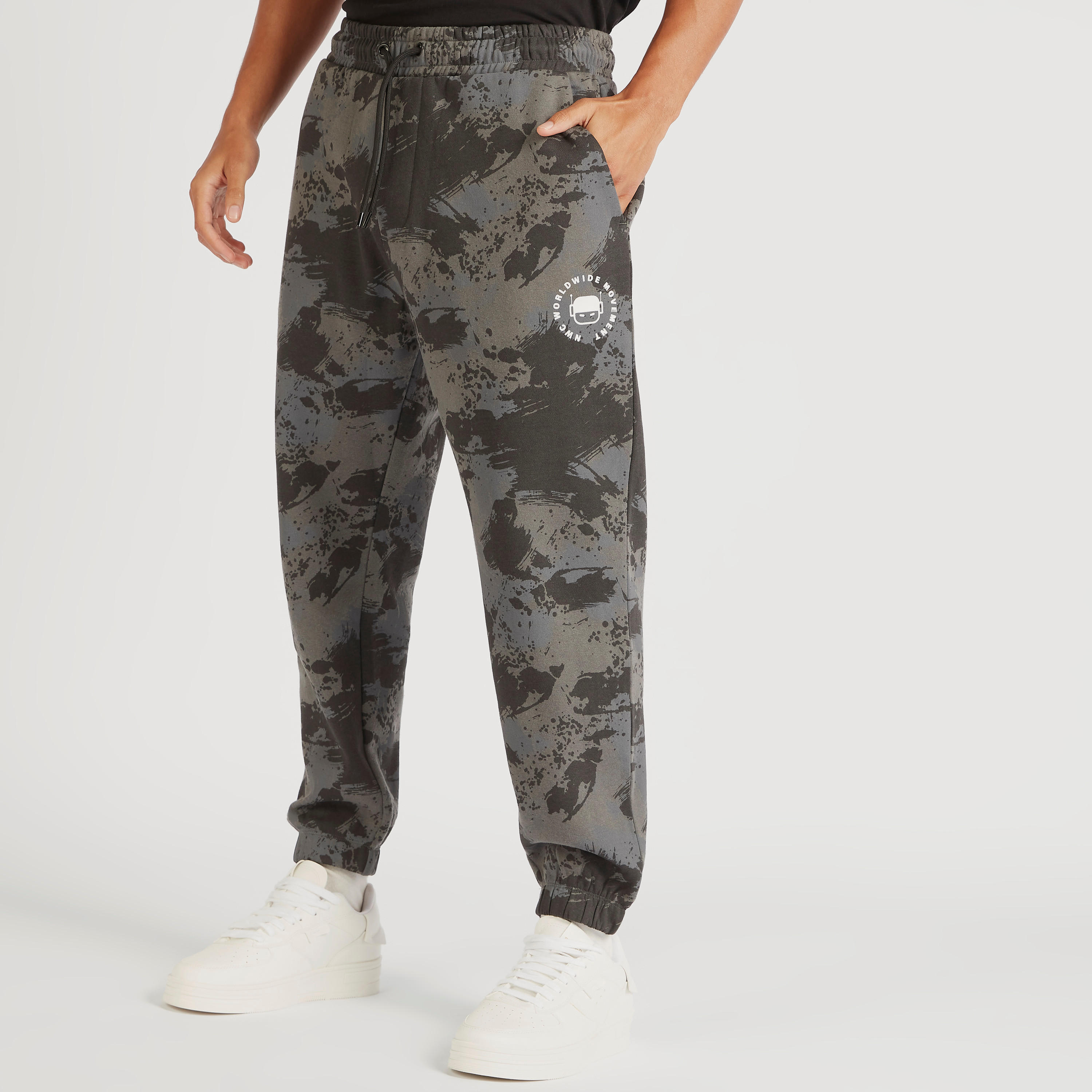Printed Mid-Rise Joggers with Drawstring Closure-men-clothing-bottoms-joggers-image-1