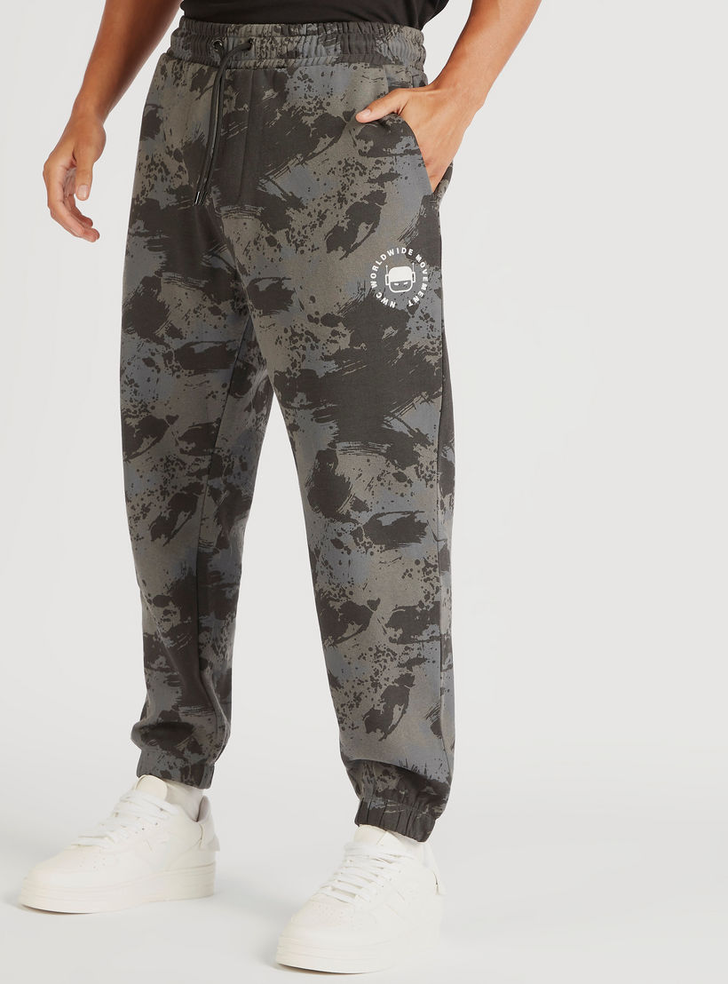Printed Mid-Rise Joggers with Drawstring Closure-men-clothing-bottoms-joggers-image-1