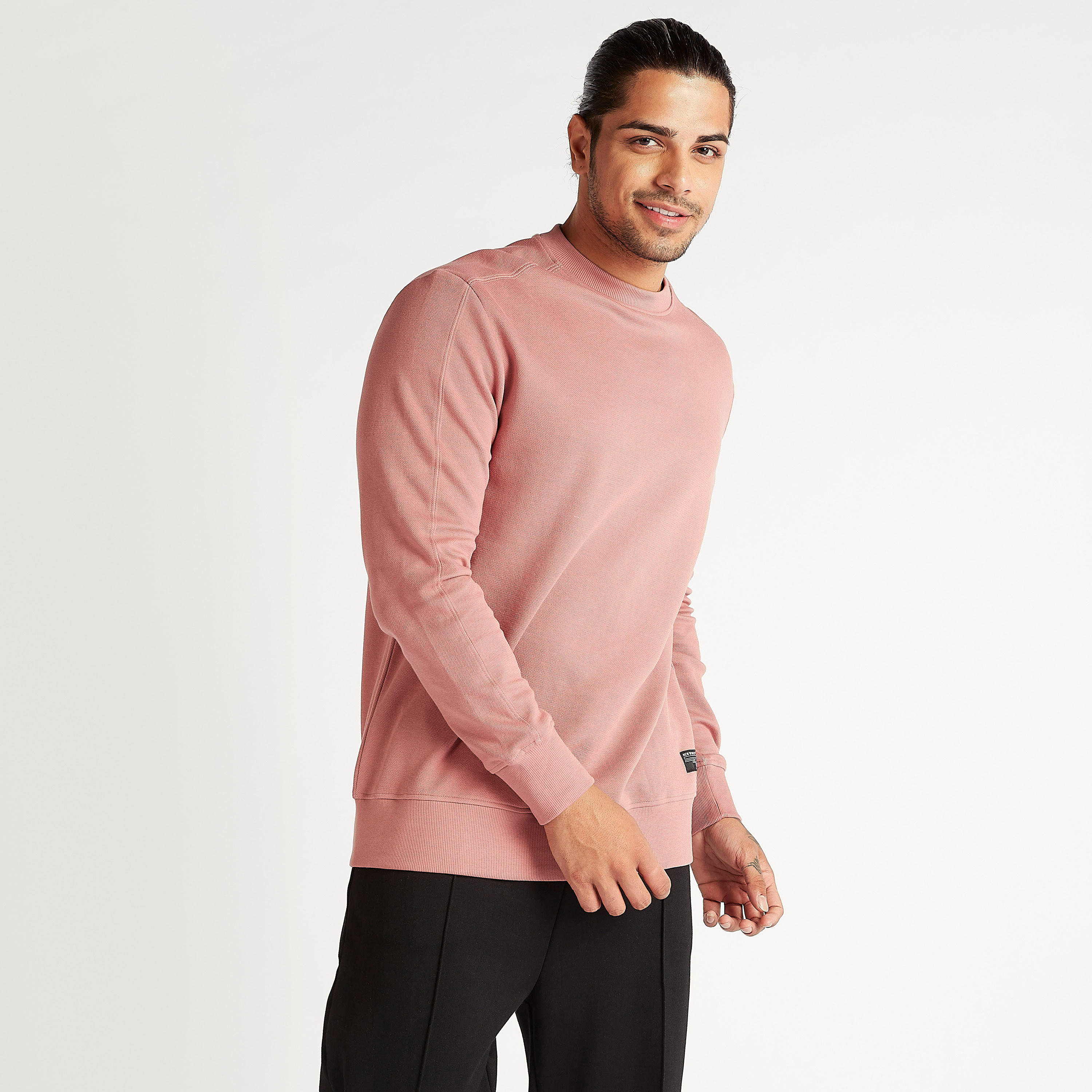 Solid Sweatshirt with Long Sleeves and Zipper Detail-men-winterwear-hoodiesandsweatshirts-image-1