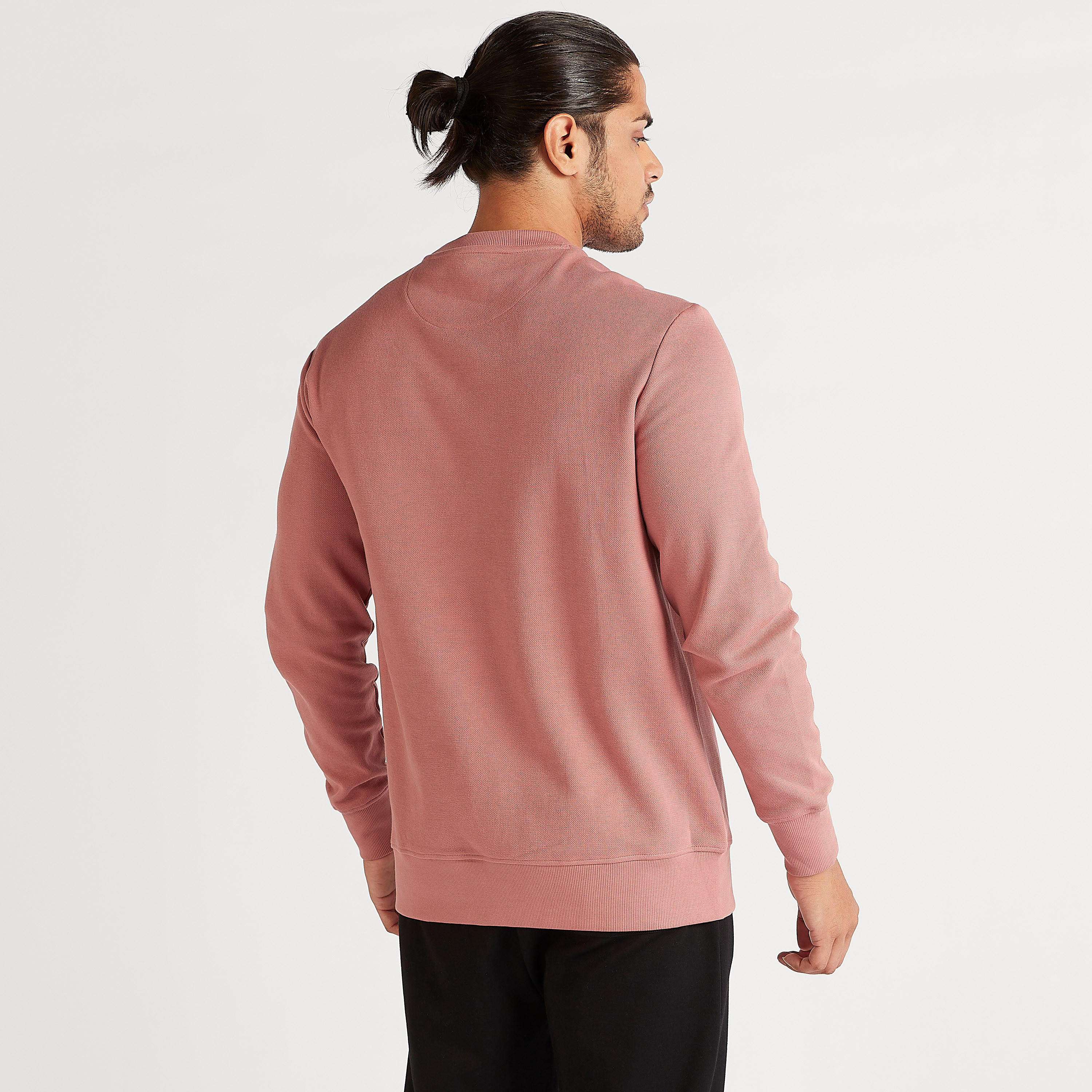 Solid Sweatshirt with Long Sleeves and Zipper Detail-men-winterwear-hoodiesandsweatshirts-image-4