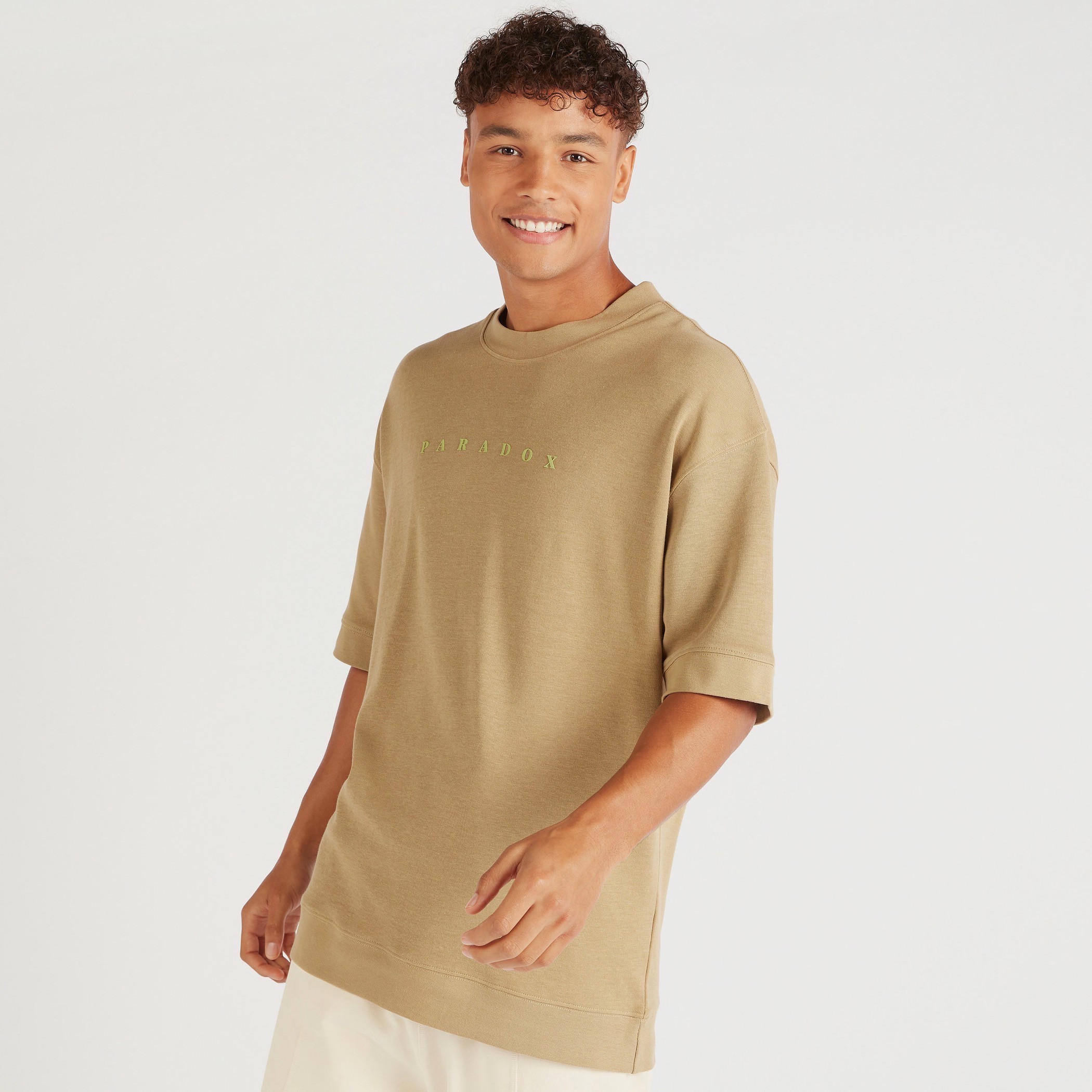 Solid Crew Neck T-shirt with Short Sleeves-men-clothing-tshirtsandpolos-tshirts-image-1