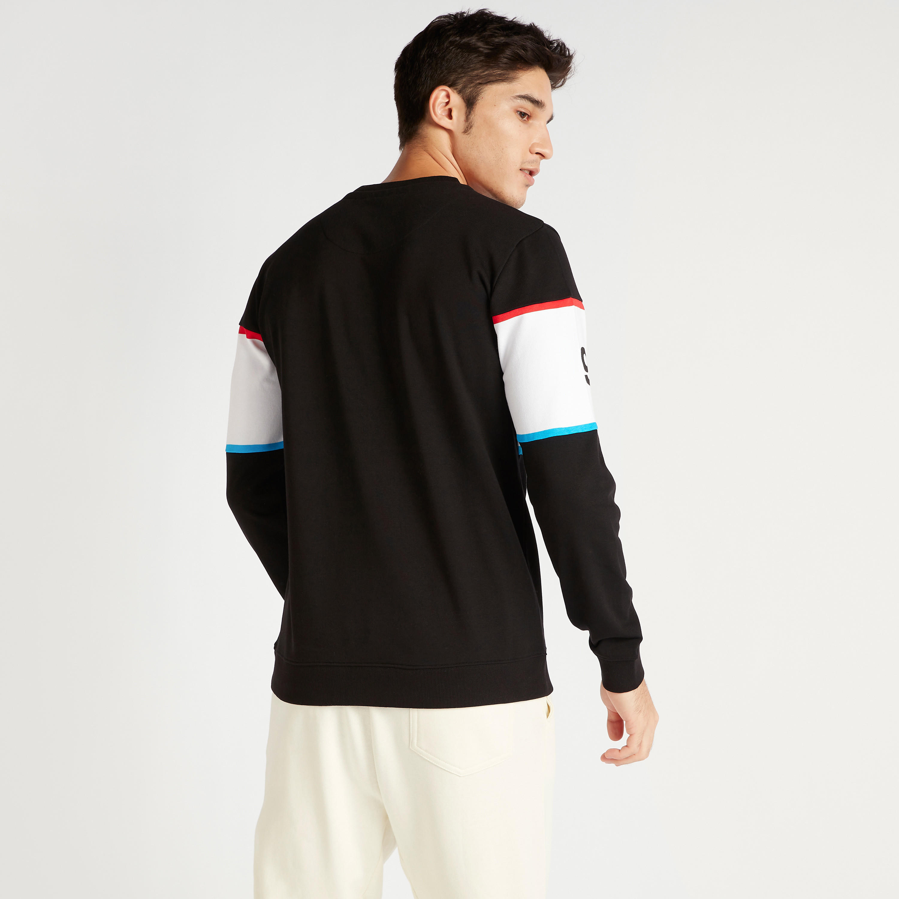 Typographic Print Sweatshirt with Crew Neck and Long Sleeves-men-winterwear-hoodiesandsweatshirts-image-4