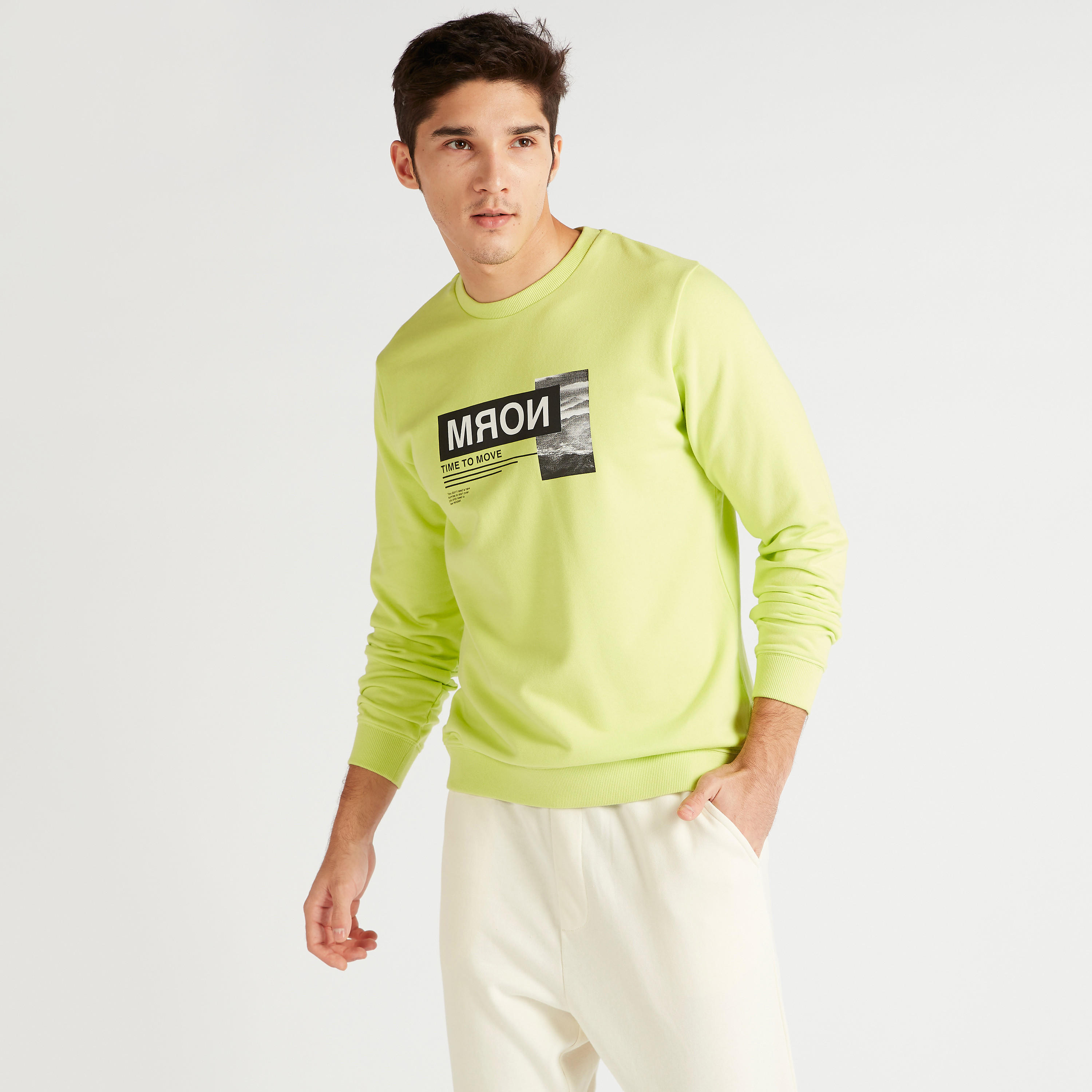 Printed Sweatshirt with Long Sleeves and Crew Neck-men-winterwear-hoodiesandsweatshirts-image-1