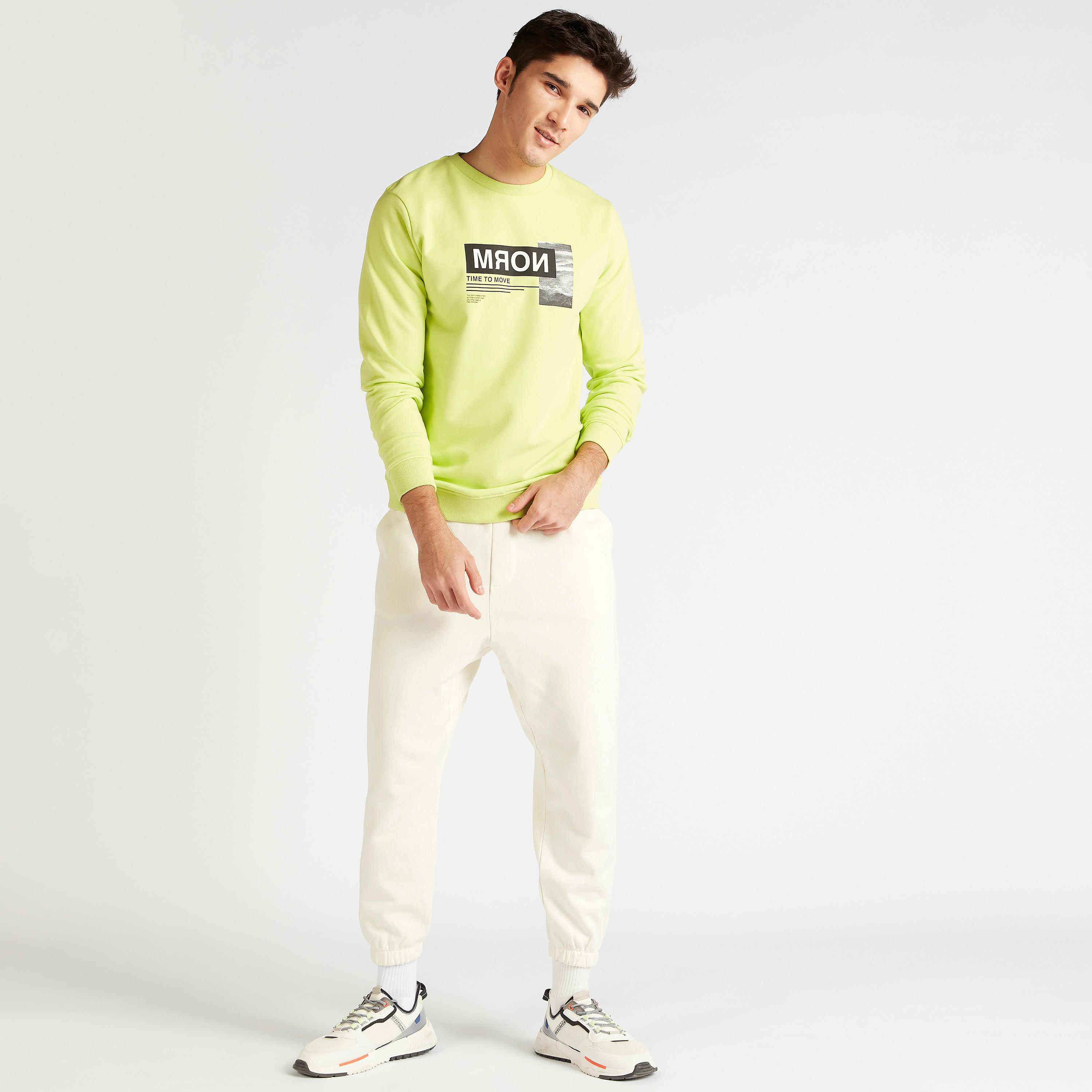 Printed Sweatshirt with Long Sleeves and Crew Neck-men-winterwear-hoodiesandsweatshirts-image-2