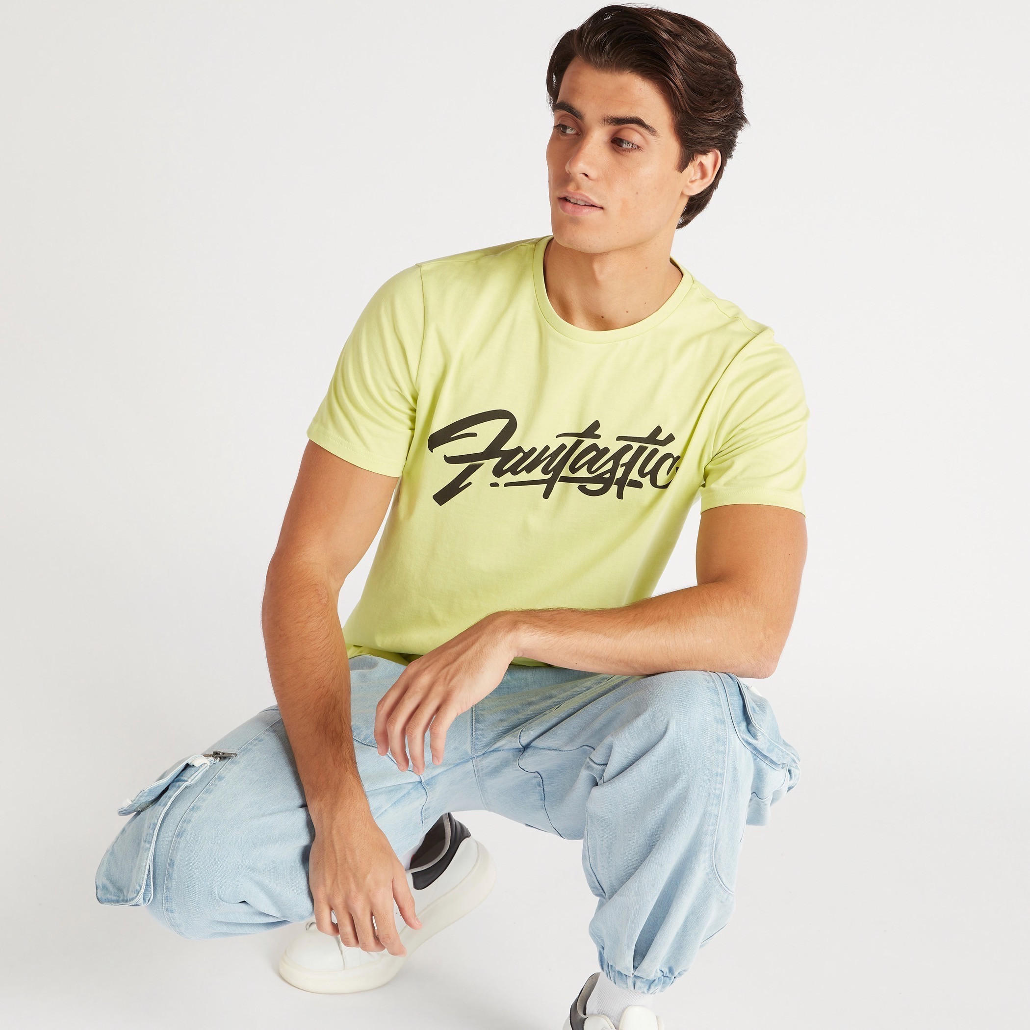 Printed T-shirt with Crew Neck and Short Sleeves-men-clothing-tshirtsandpolos-tshirts-image-5