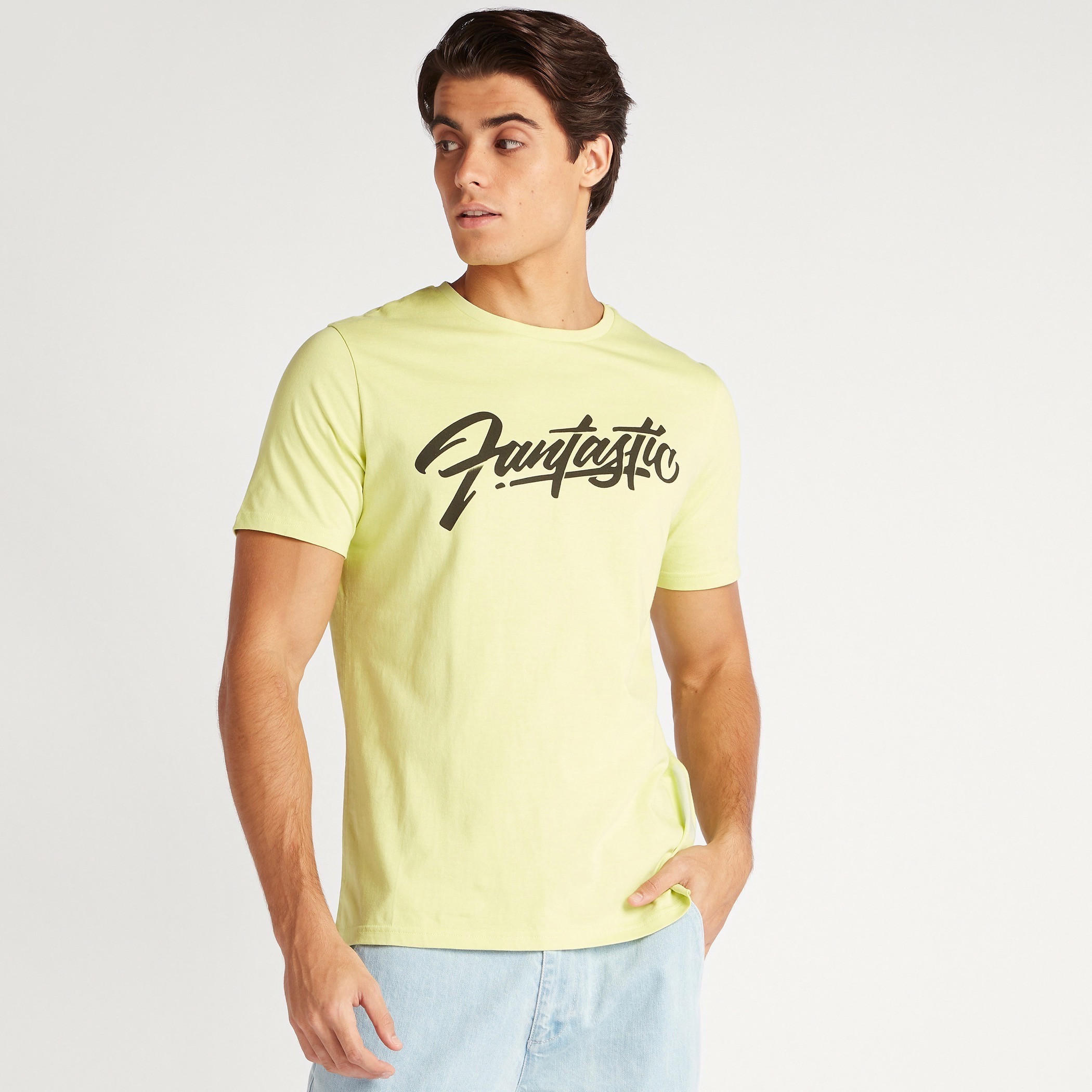Printed T-shirt with Crew Neck and Short Sleeves-men-clothing-tshirtsandpolos-tshirts-image-6