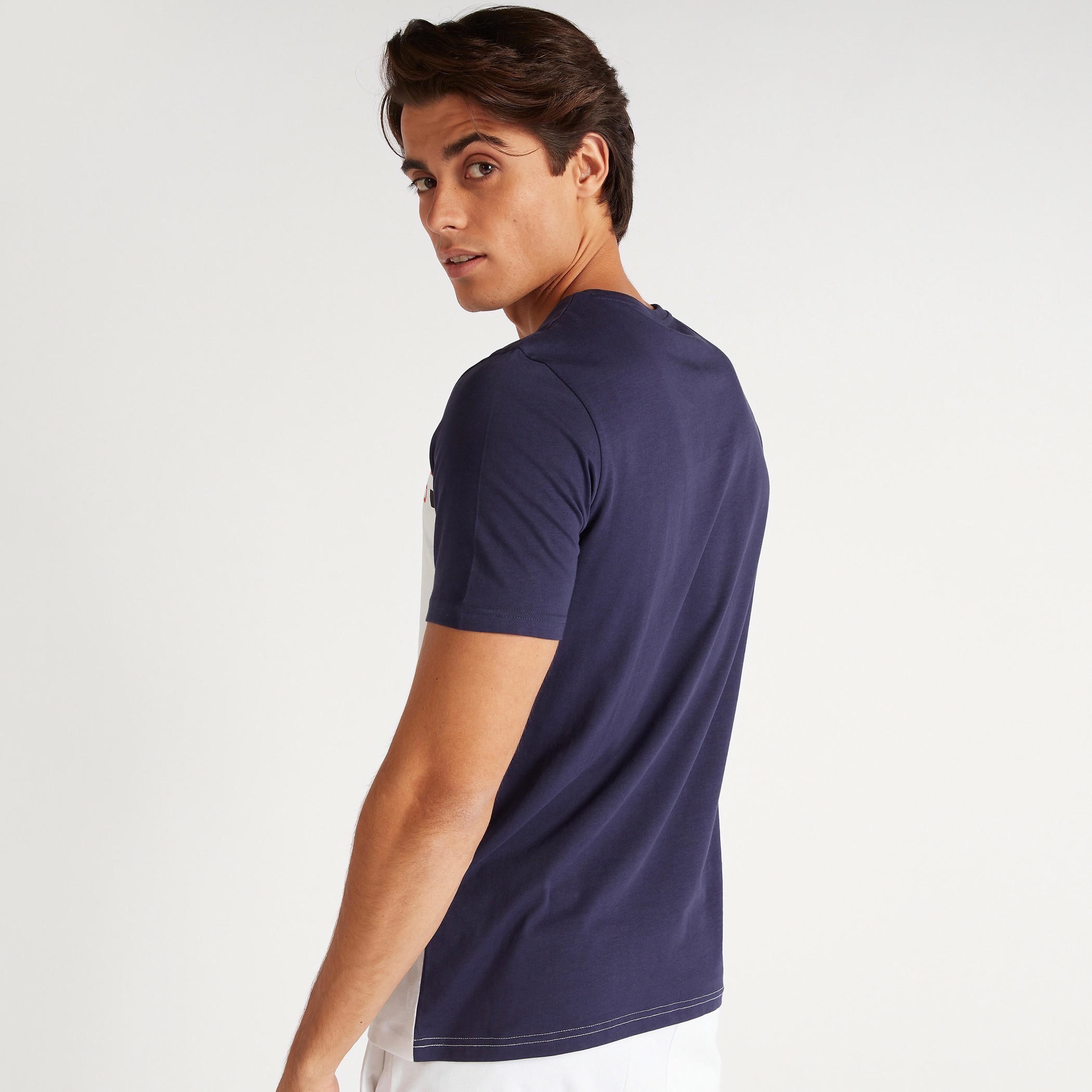 Panelled T-shirt with Crew Neck and Short Sleeves-men-clothing-tshirtsandpolos-tshirts-image-4