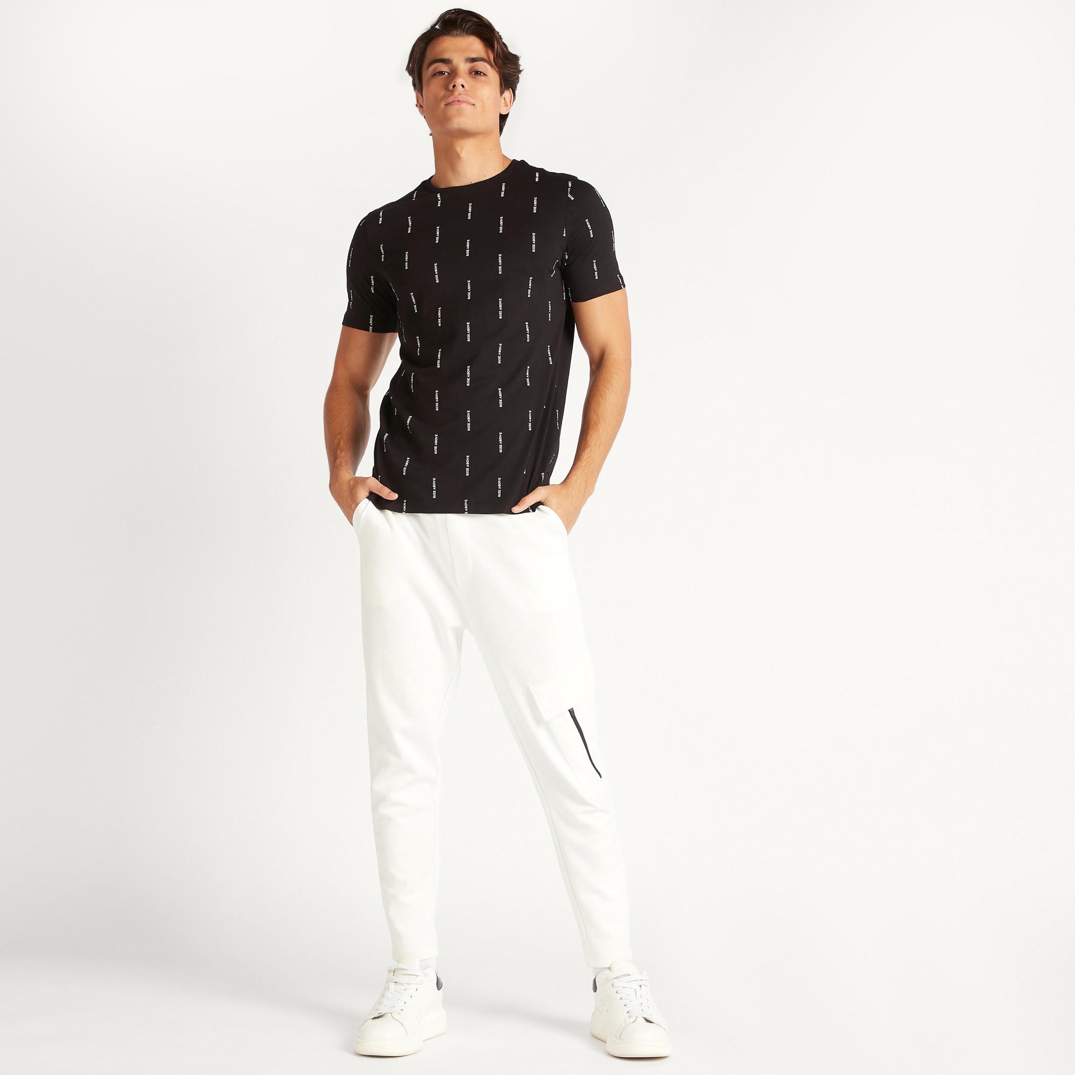 Printed T-shirt with Crew Neck and Short Sleeves-men-clothing-tshirtsandpolos-tshirts-image-2