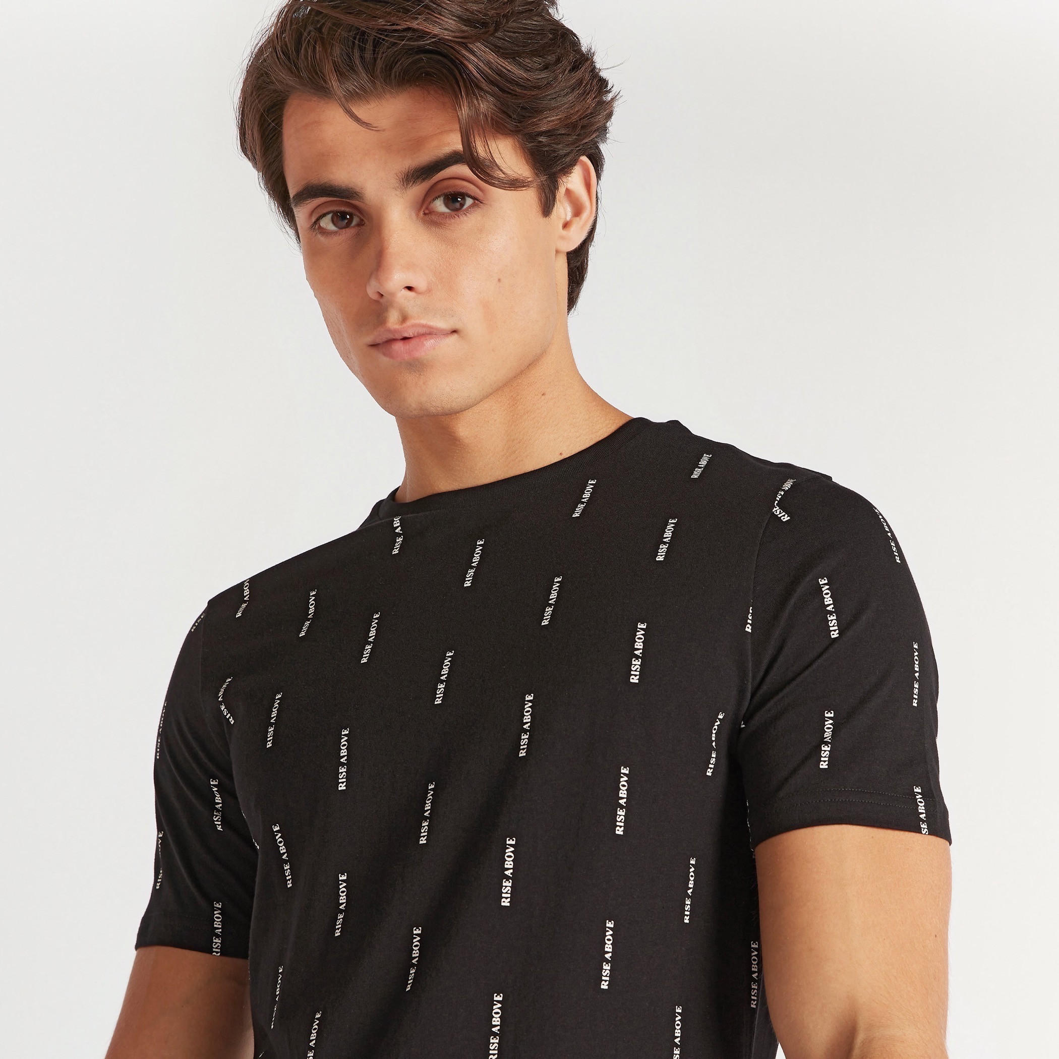 Printed T-shirt with Crew Neck and Short Sleeves-men-clothing-tshirtsandpolos-tshirts-image-3