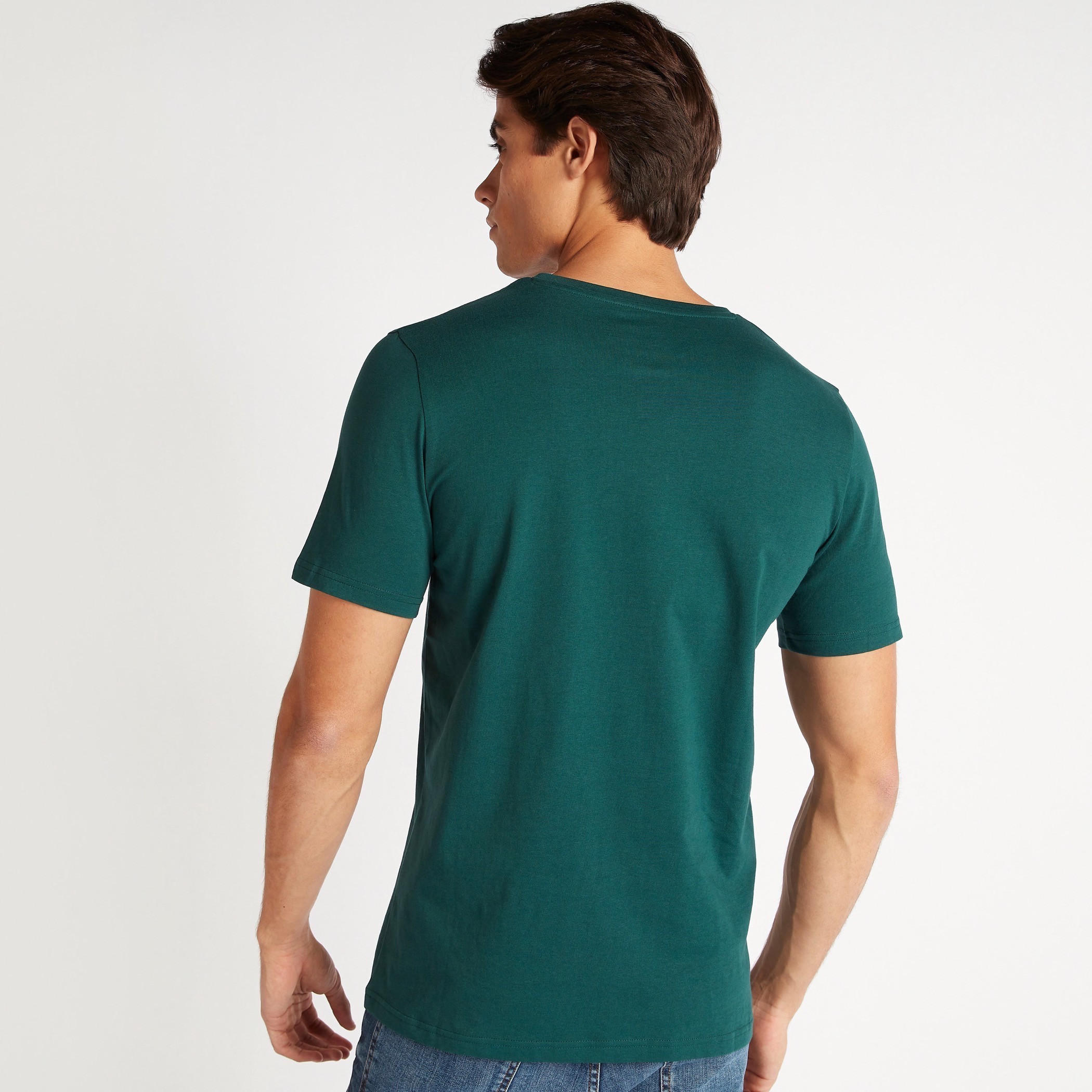 Printed T-shirt with Crew Neck and Short Sleeves-men-clothing-tshirtsandpolos-tshirts-image-4