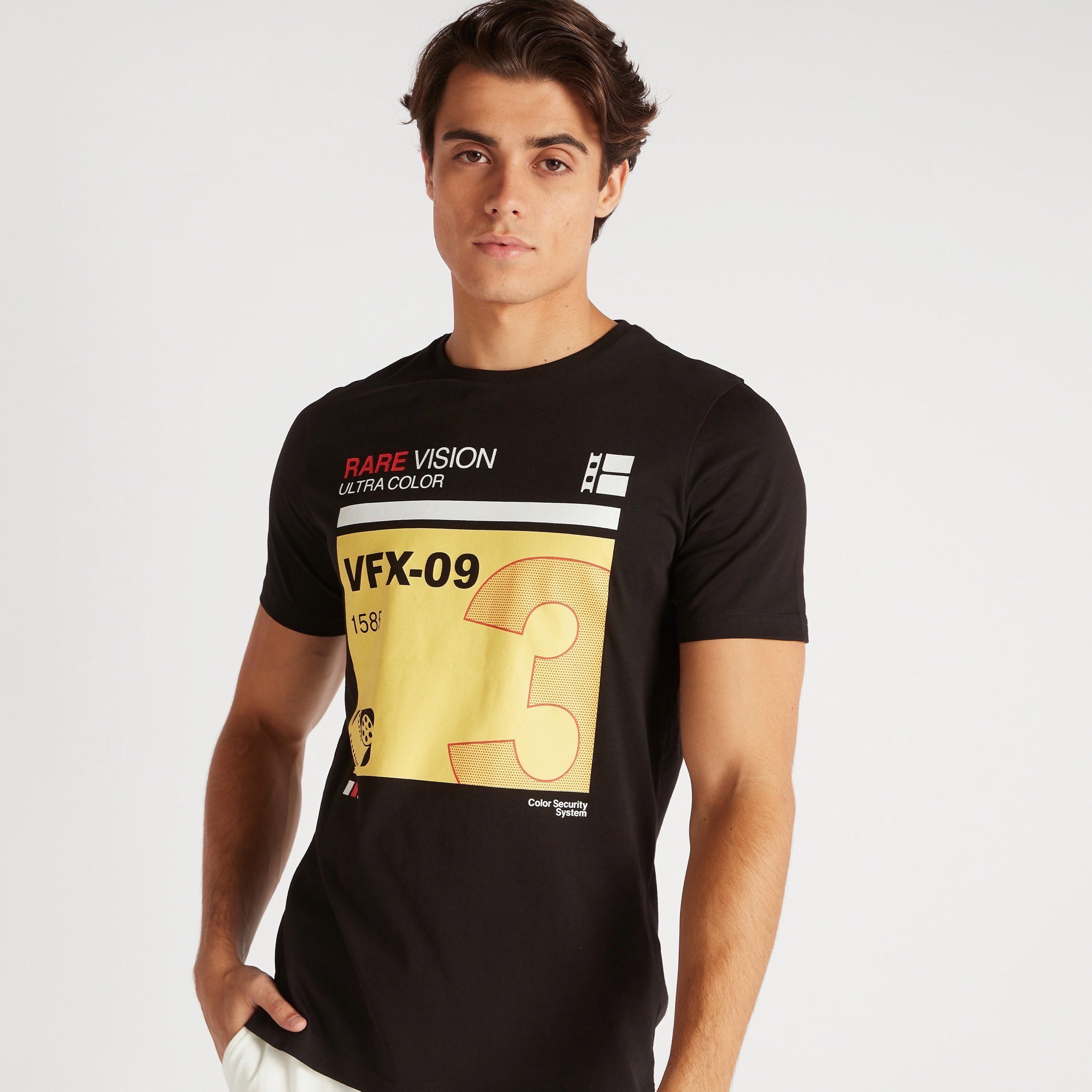 Printed T-shirt with Crew Neck and Short Sleeves-men-clothing-tshirtsandpolos-tshirts-image-1
