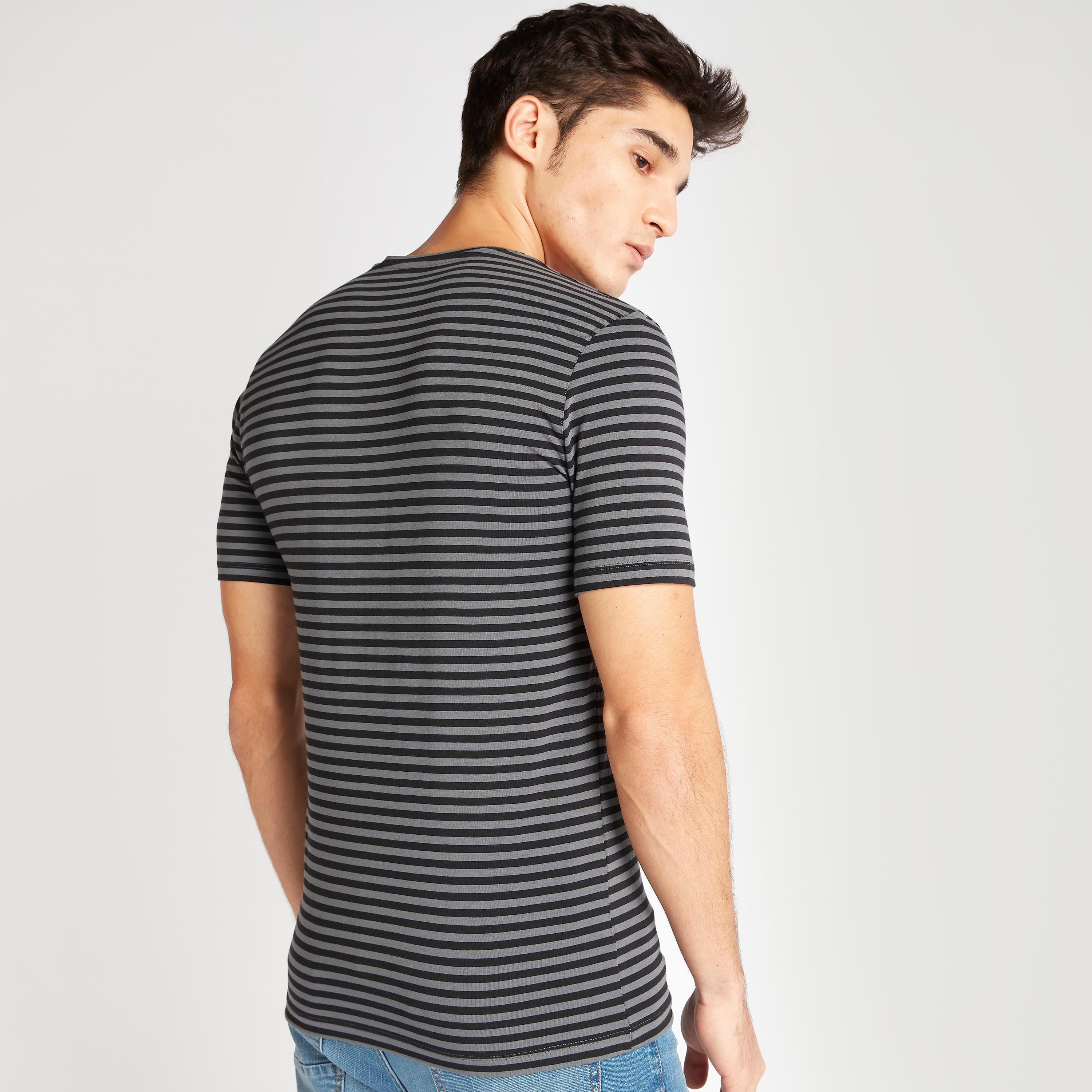 Striped V-neck T-shirt with Short Sleeves-men-clothing-tshirtsandpolos-tshirts-image-4